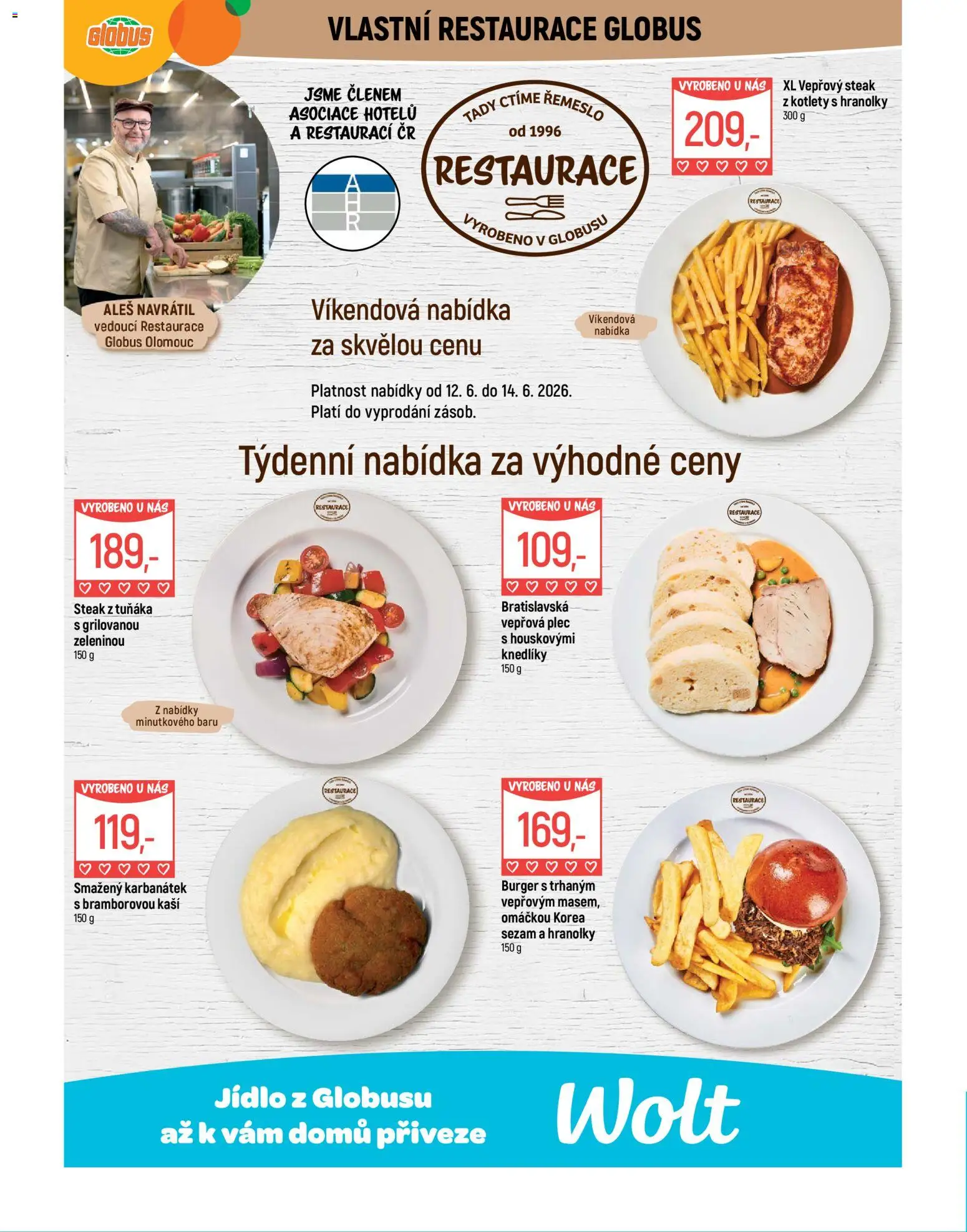 Globus leták - Olomouc od 10.06.2026 | Strana: 5 | Produkty: Globus, Hranolky, Steak, Vepřová plec