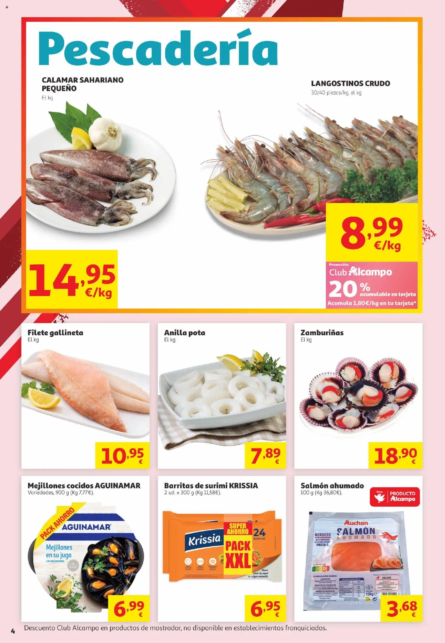 Alcampo Canarias │ válido desde el 16.06.2026 | Página: 4 | Productos: Jugo, Salmón ahumado, Filete