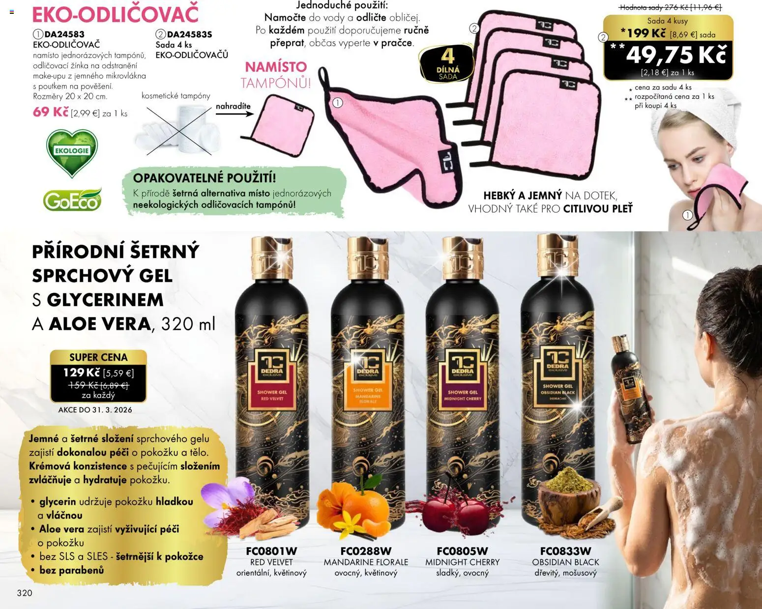 Nové Dedra akcie – leták je platný od 01.03.2026 | Strana: 20 | Produkty: Aloe Vera, Sprchový gél