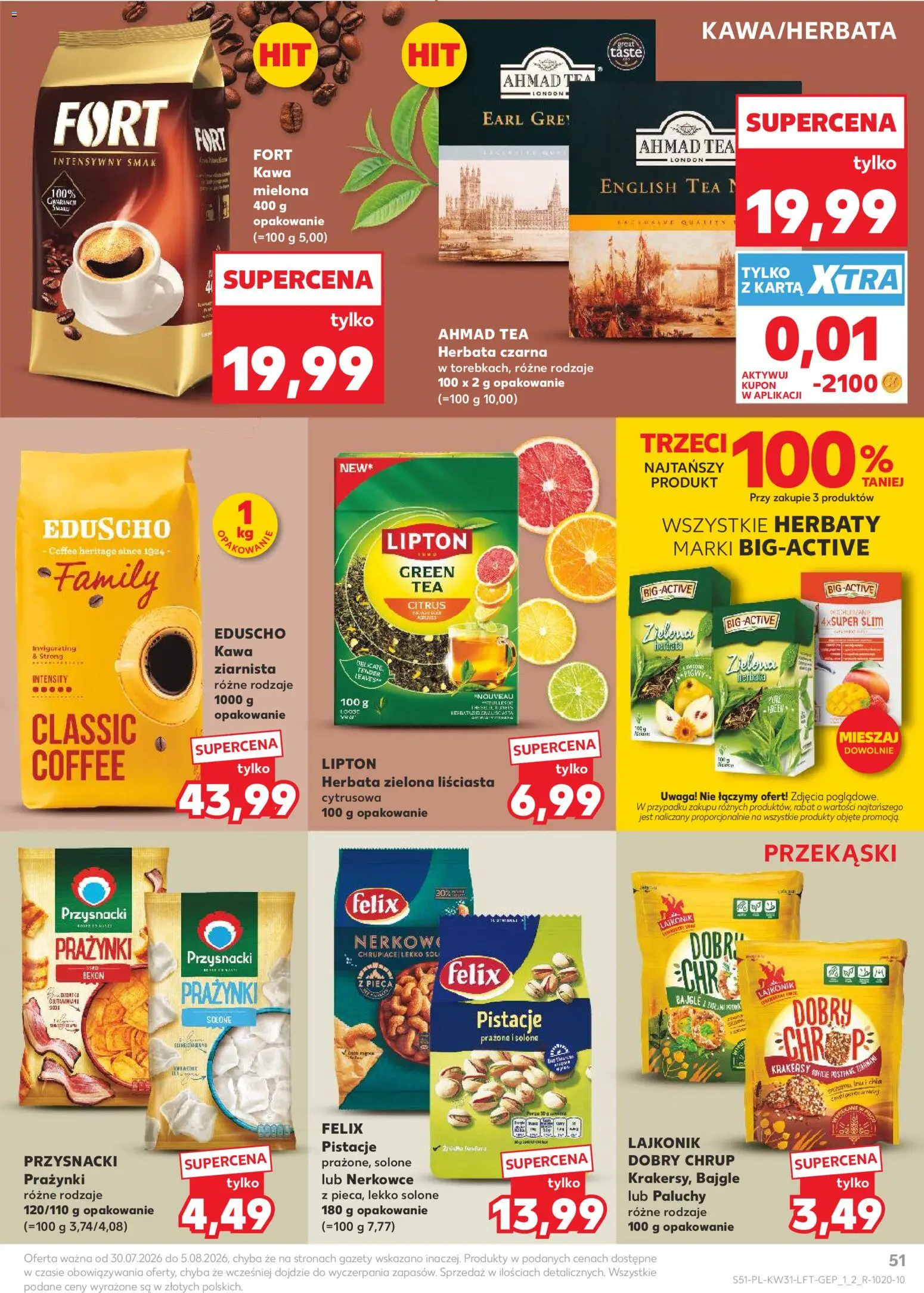 Kaufland gazetka od 30.07.2026 | Strona: 51 | Produkty: Herbata czarna, Kawa ziarnista, Herbata, Sól