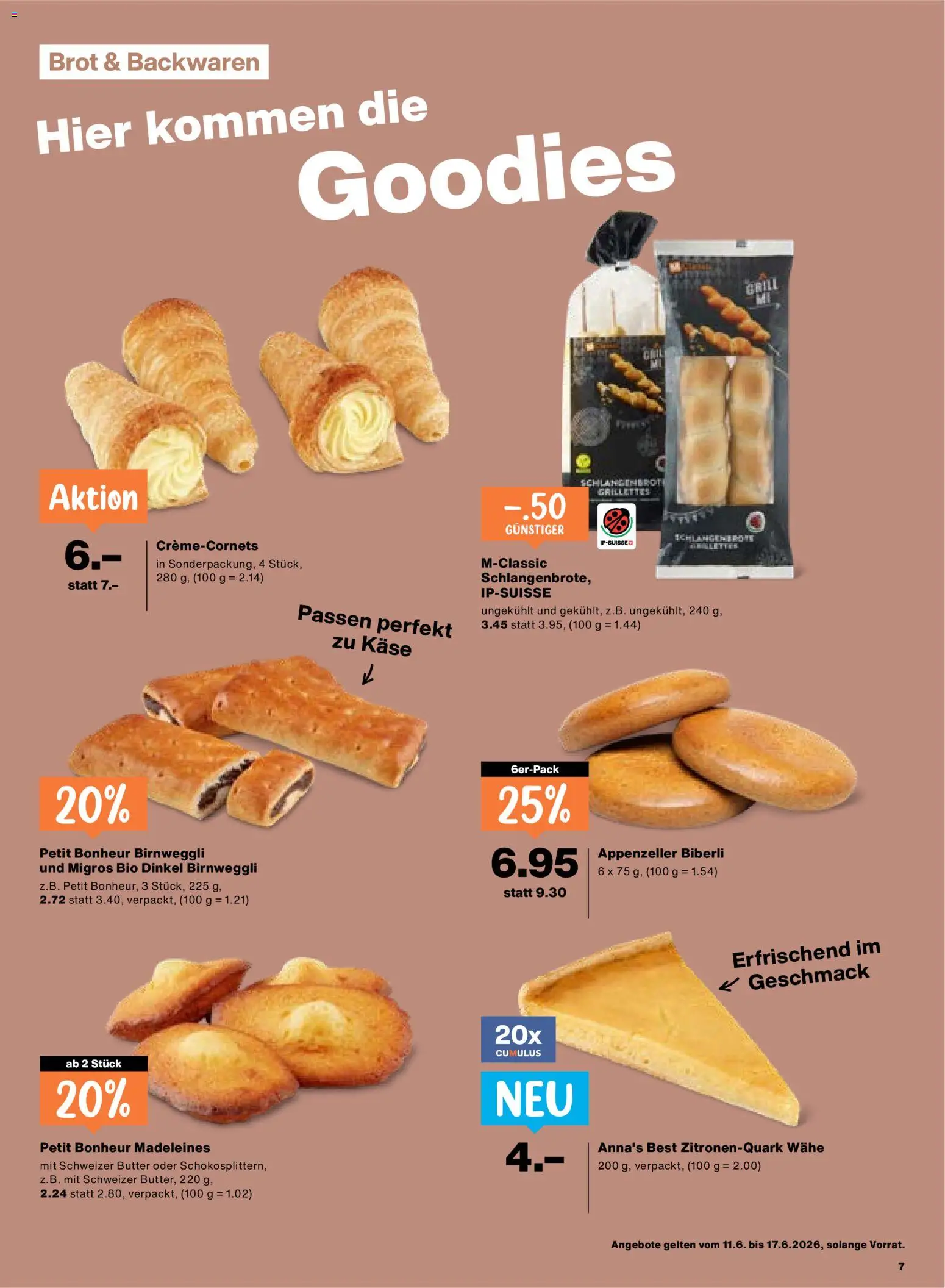 Migros aktionen – gültig ab 11.06.2026 | Seite: 7 | Produkte: Butter, Käse, Brot, Grill