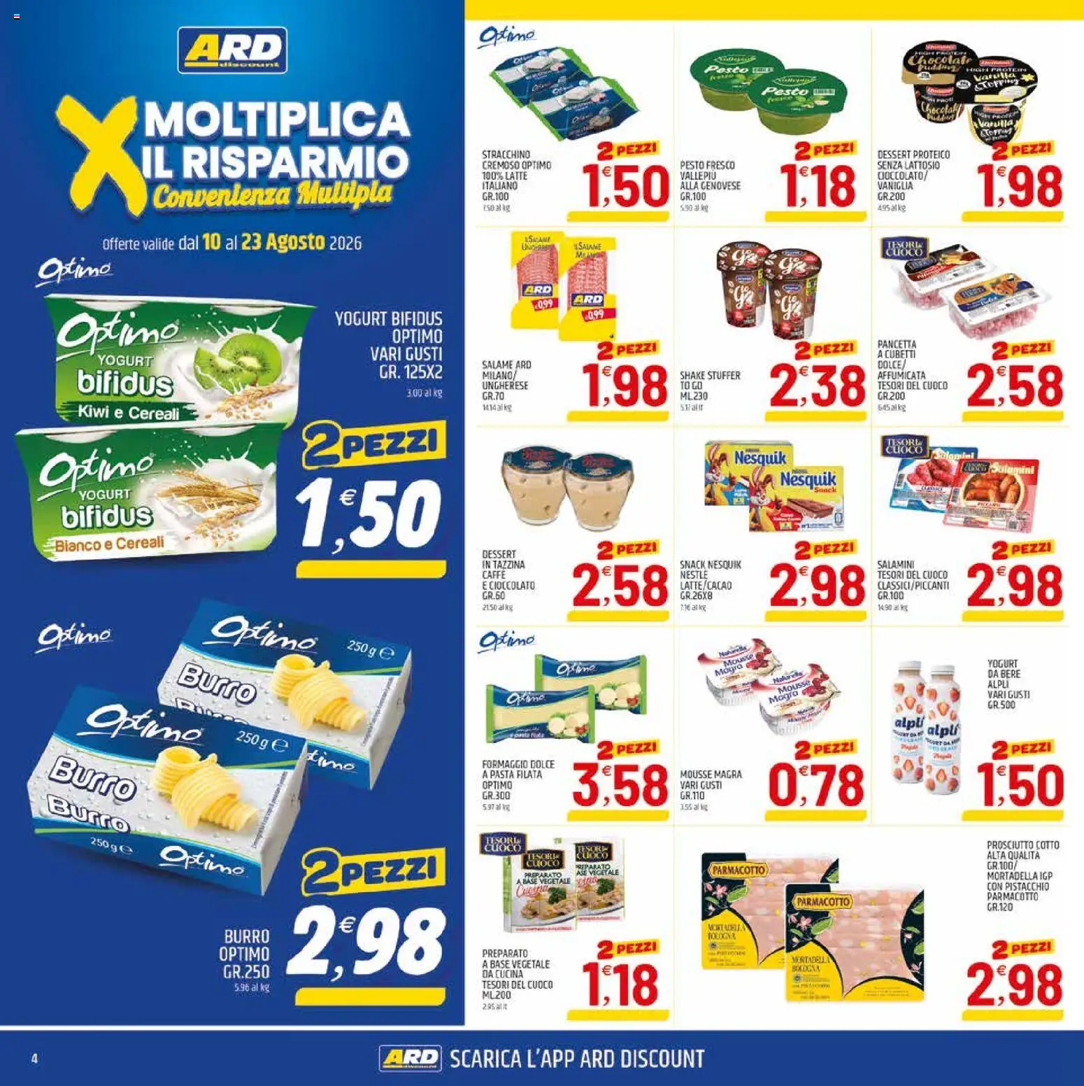Volantino ARD Discount del 10/08/2026 | Pagina: 12 | Prodotti: Cioccolato, Kiwi, Pancetta, Pesto