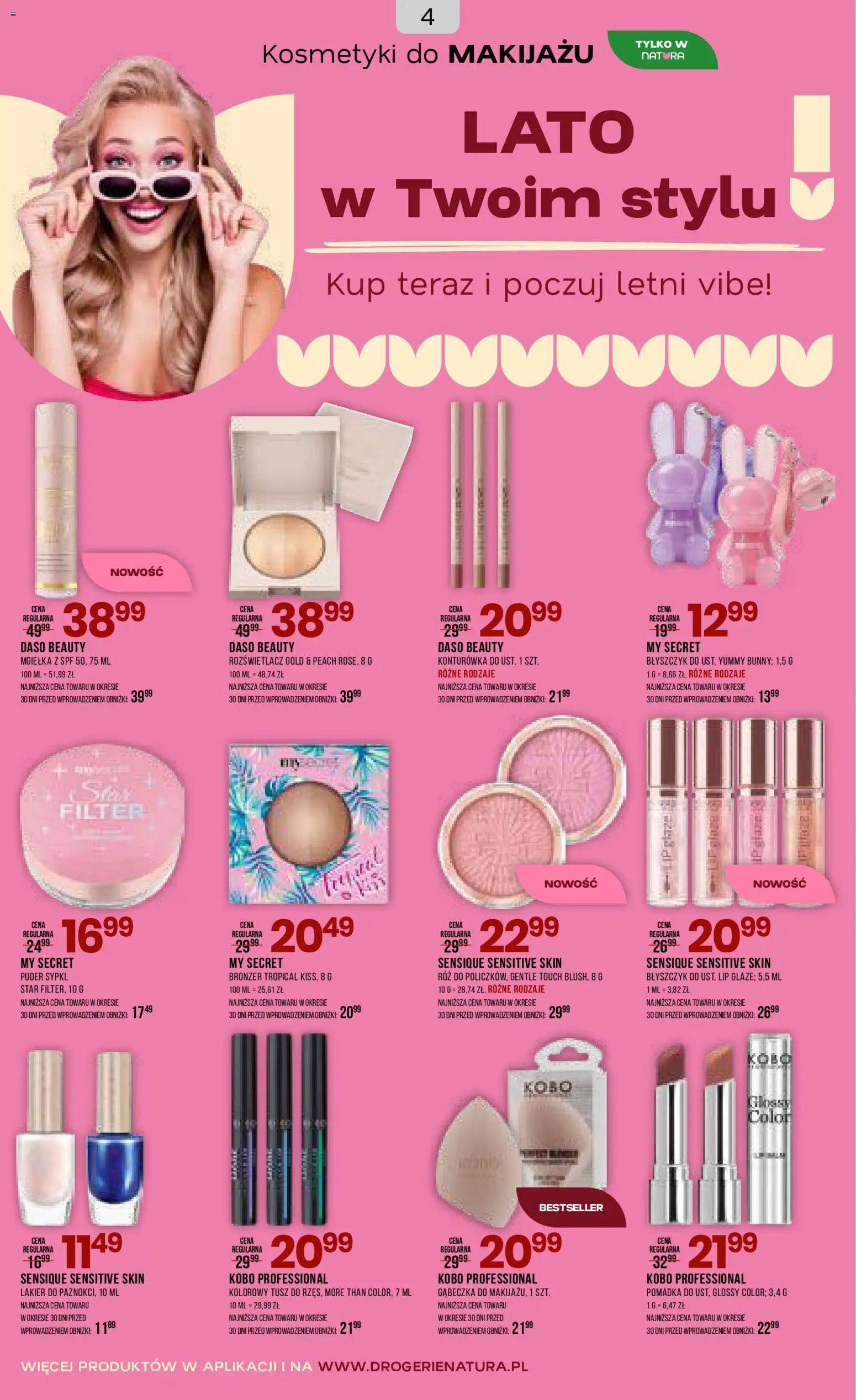 Drogerie Natura gazetka od 03.06.2026 | Strona: 4 | Produkty: Bronzer, Róż, Rozświetlacz, Błyszczyk