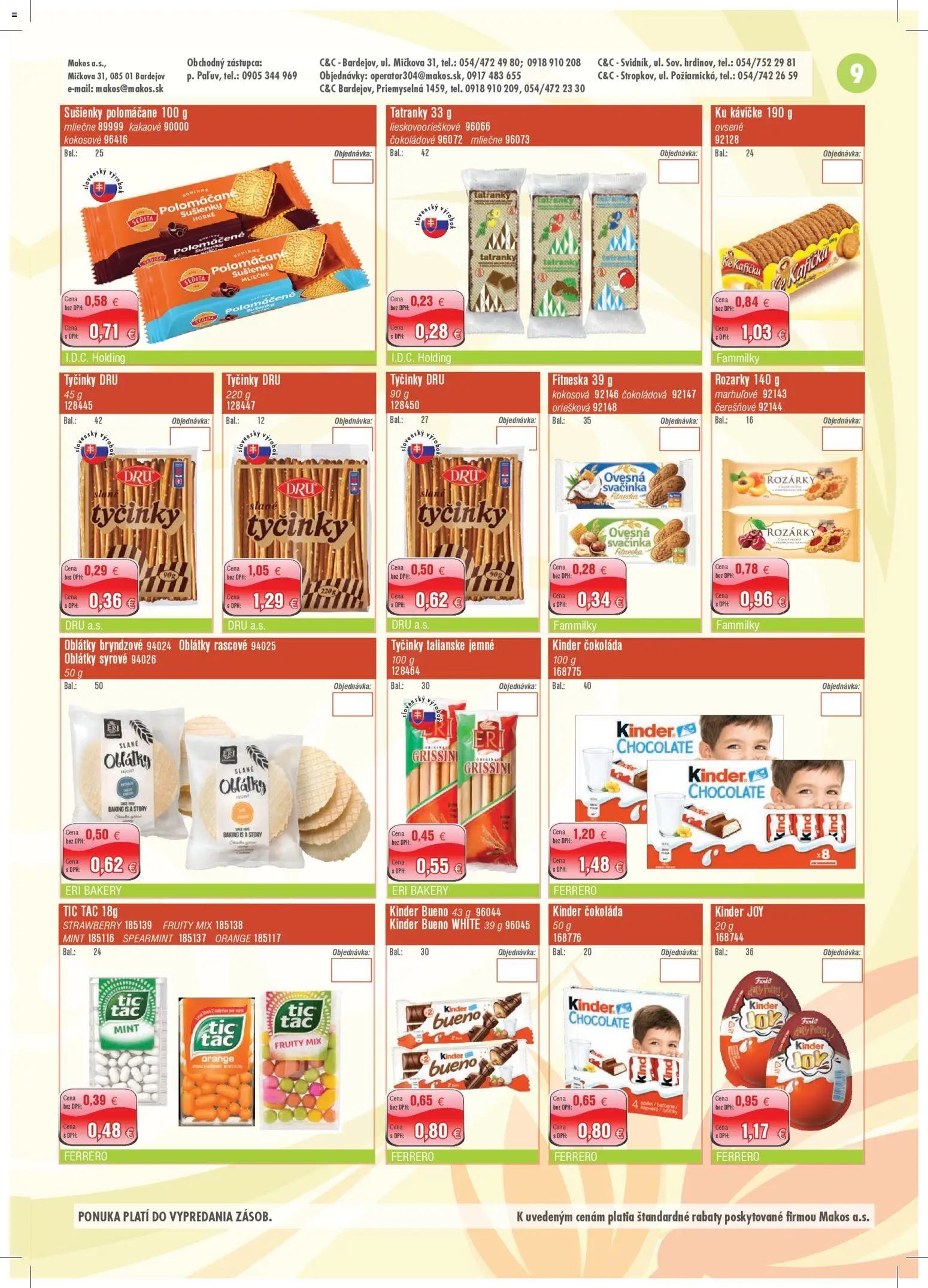 Nové Makos akcie – leták je platný od 04.05.2026 | Strana: 9 | Produkty: Kinder, Kinder Bueno, Čokoláda