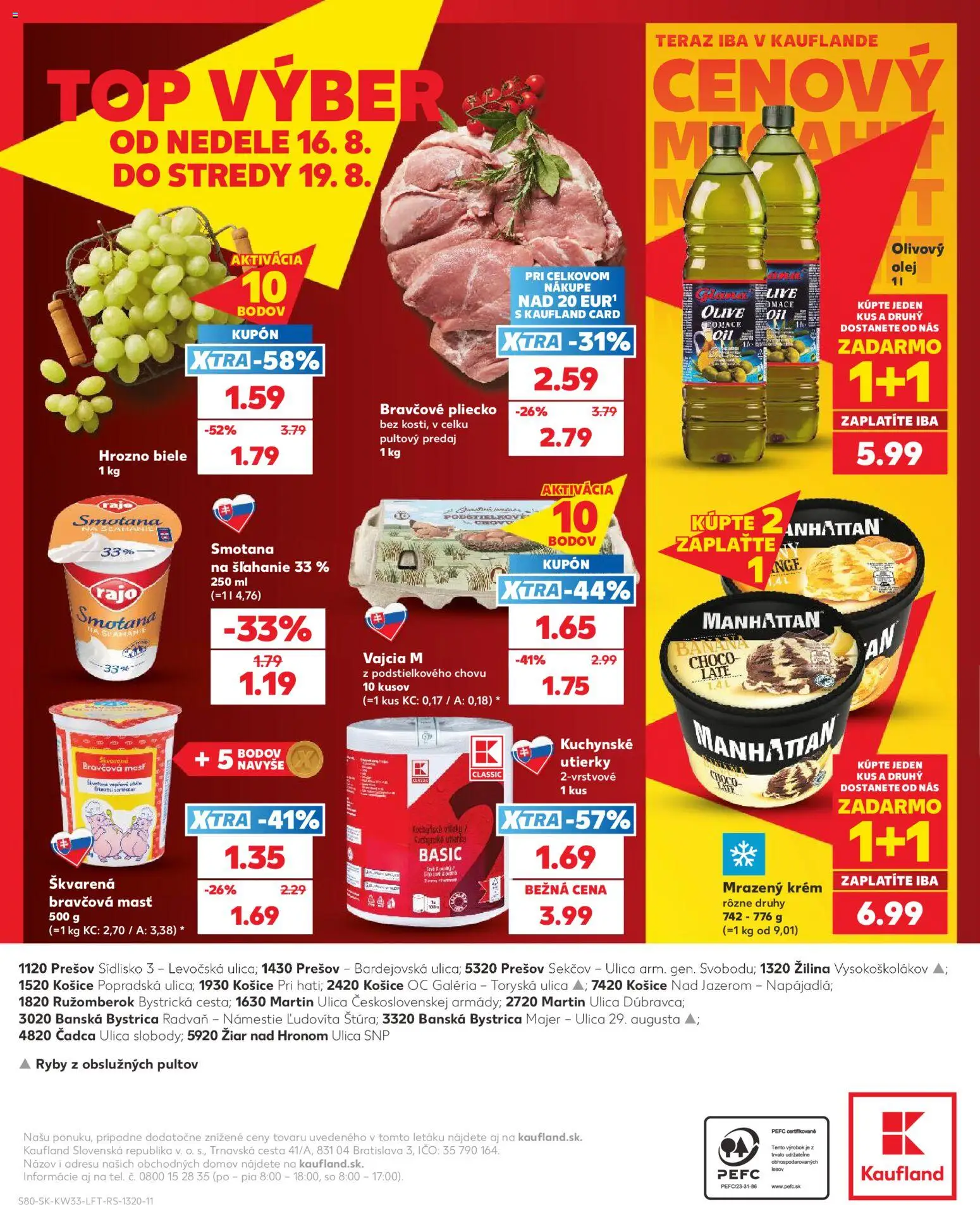 Nové Kaufland akcie – leták je platný od 13.08.2026 | Strana: 80 | Produkty: Vajcia M, Smotana, Bravčová masť, Krém