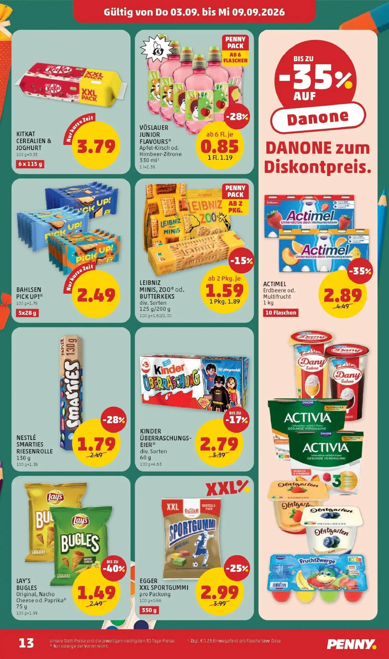 Penny Markt Die ganze Woche sparen ab (03.09.2026) - Angebote, Prospekt | Seite: 13 | Produkte: Sahne, Joghurt, Eier
