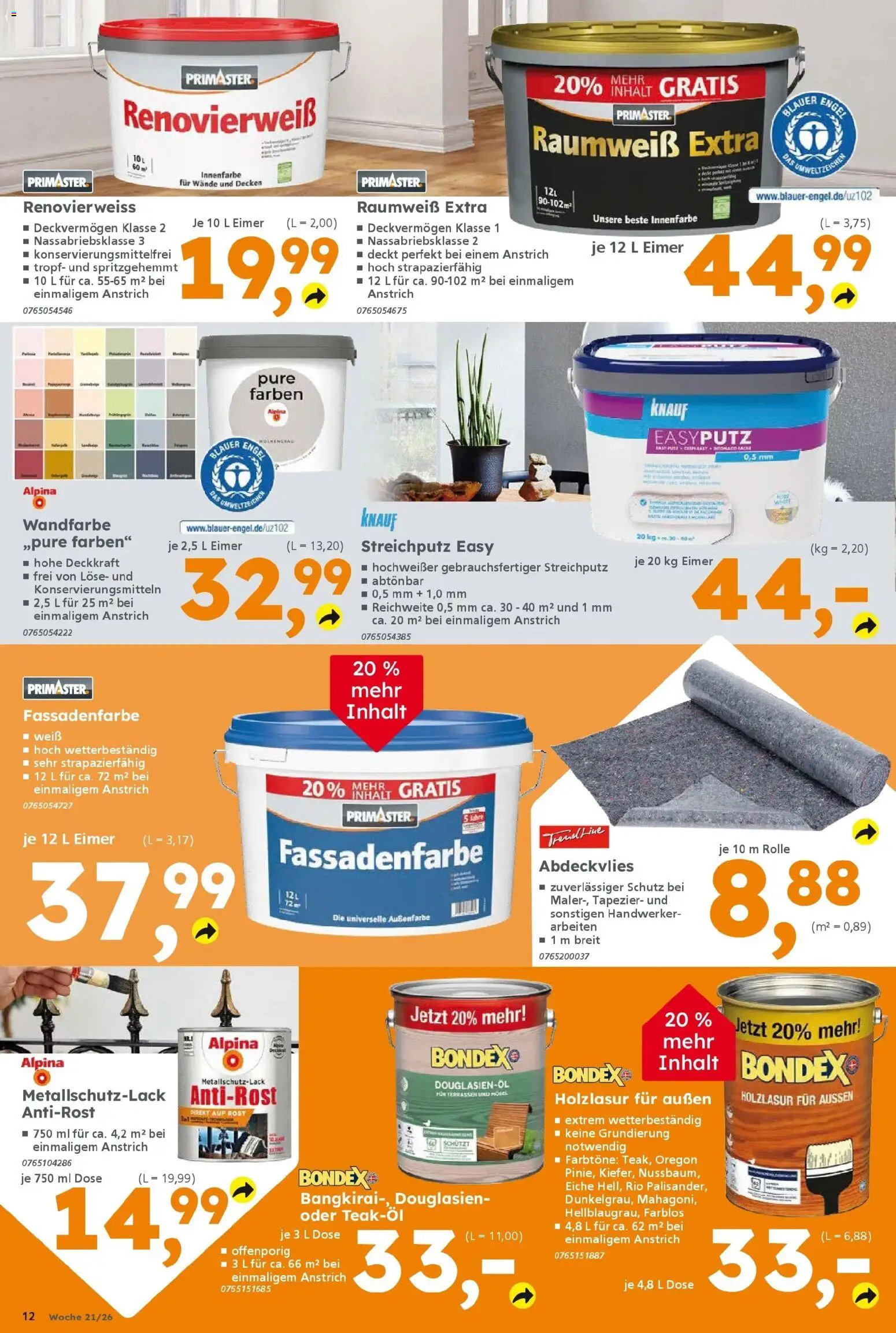 Globus Baumarkt Prospekt Königsbrunn – gültig ab 17.05.2026 | Seite: 12 | Produkte: Wandfarbe