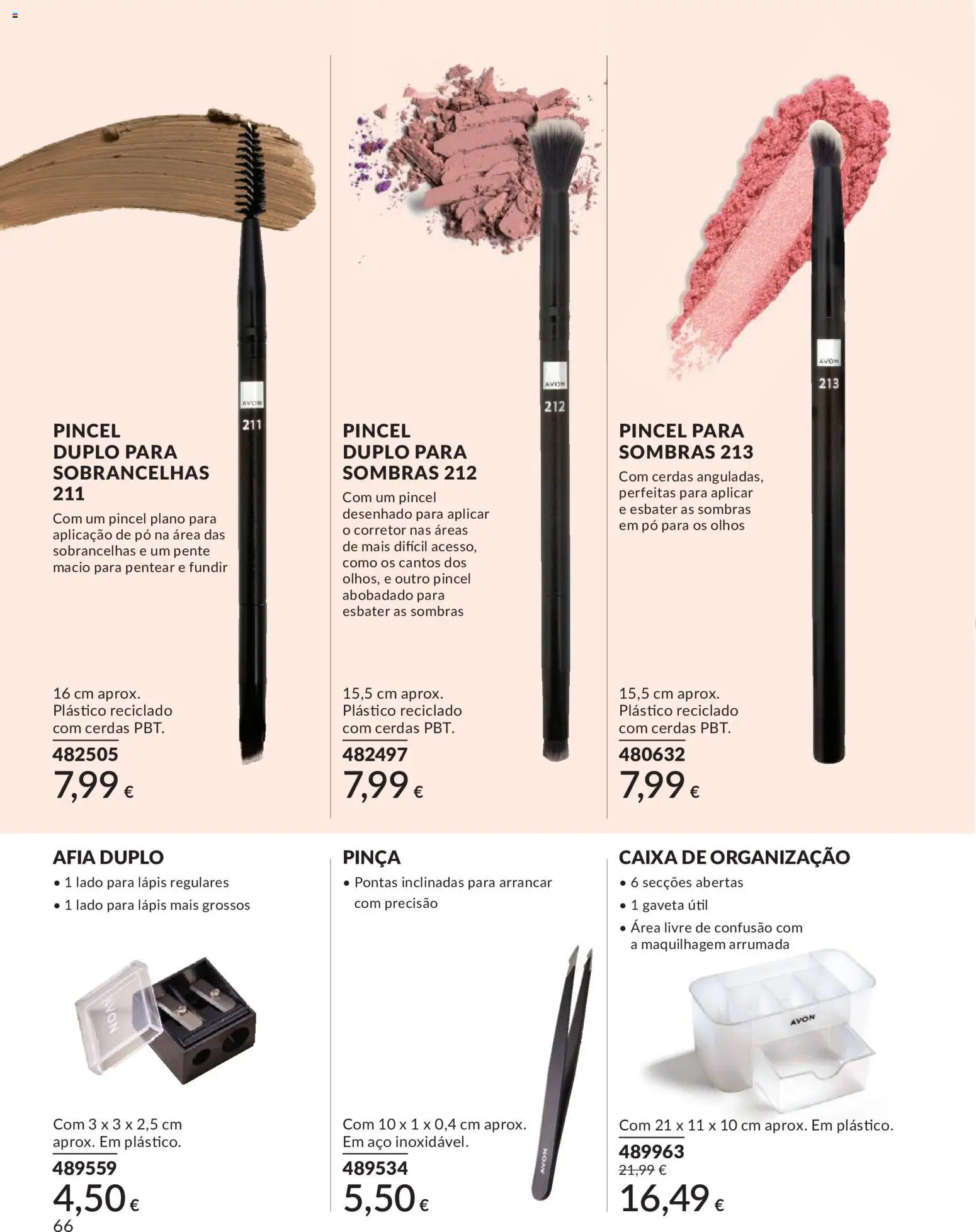 Catálogo Avon Campanha 5 │ válido de 01.05.2026 | Página: 66 | Produtos: Pente, Pinça, Pincel, Corretor