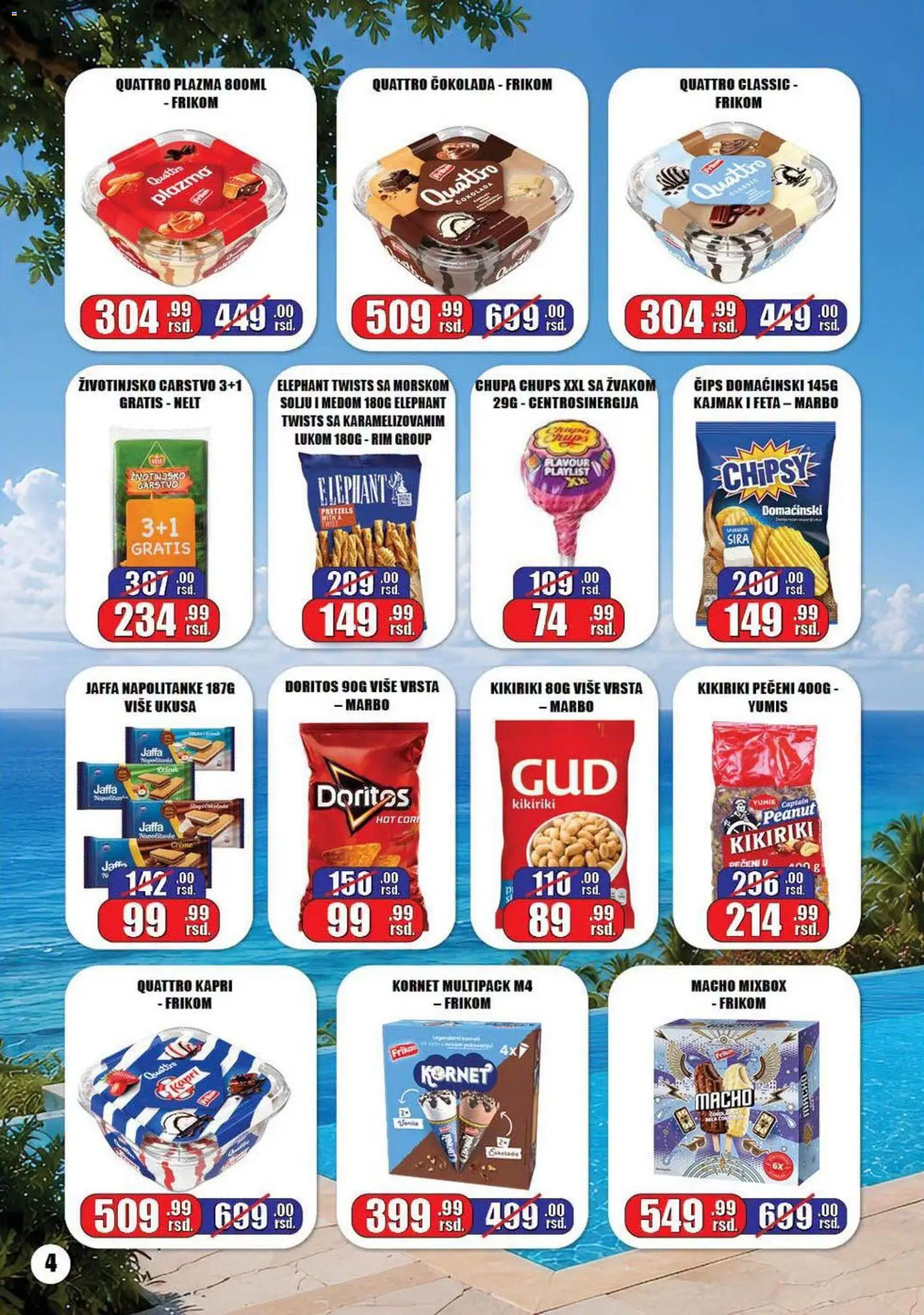 Gala MARKET katalog - važi od 05.08.2026 | Strana: 4 | Proizvode: Čips, Plazma, Doritos, Kajmak