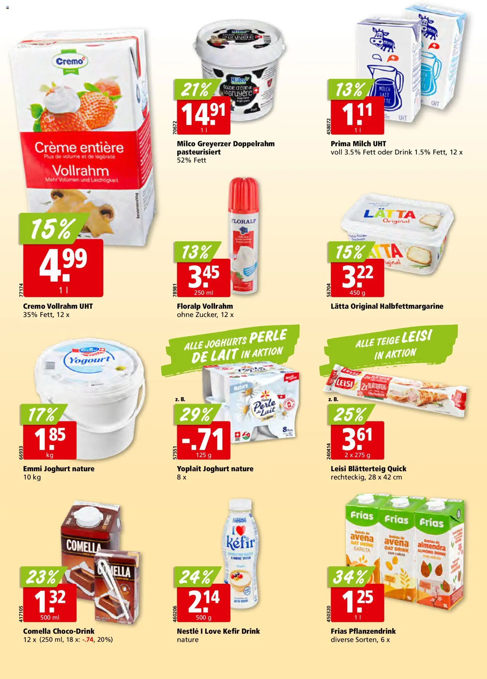 Aligro aktionen Chavannes, Matran, Genf, Sitten – gültig ab 22.06.2026 | Seite: 14 | Produkte: Kefir, Milch, Joghurt, Creme