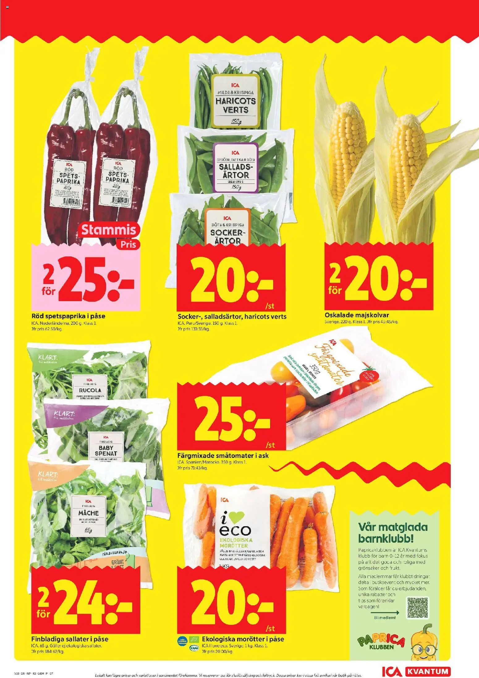 ICA Kvantum reklamblad aktuell från 10/08/2026 | Sida: 7 | Produkter: Gem, Haricots verts, Socker, Grönsaker