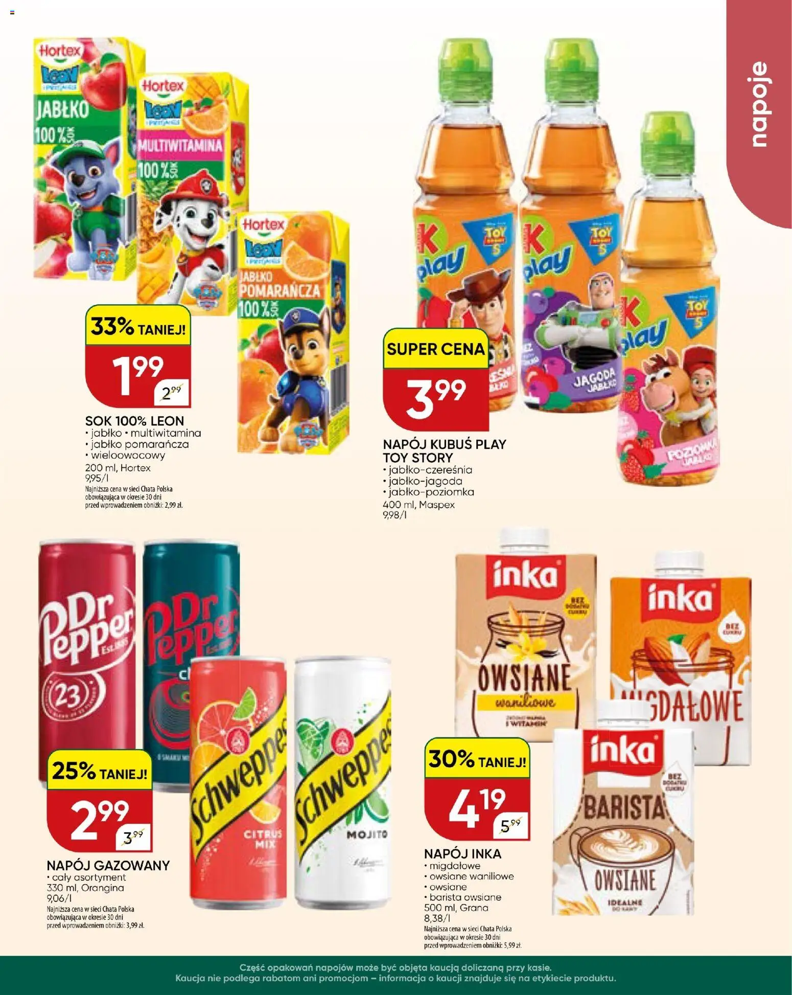 Chata Polska gazetka od 27.08.2026 | Strona: 35 | Produkty: Kubuś, Mojito, Napoje, Jabłka