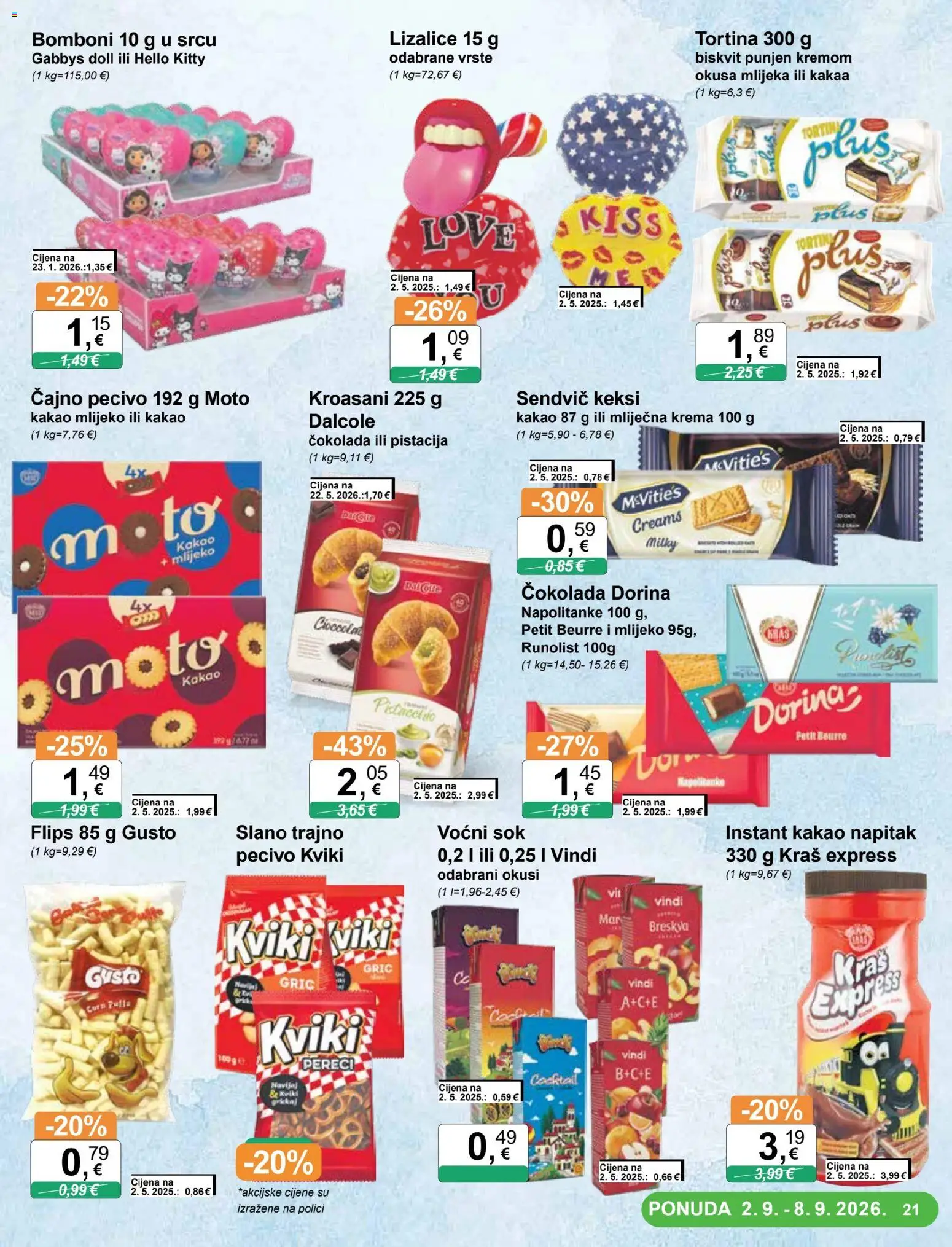 KTC katalog | vrijedi od 02.09.2026 | Stranica: 21 | Proizvodi: Keksi, Napolitanke, Čajno pecivo, Pereci