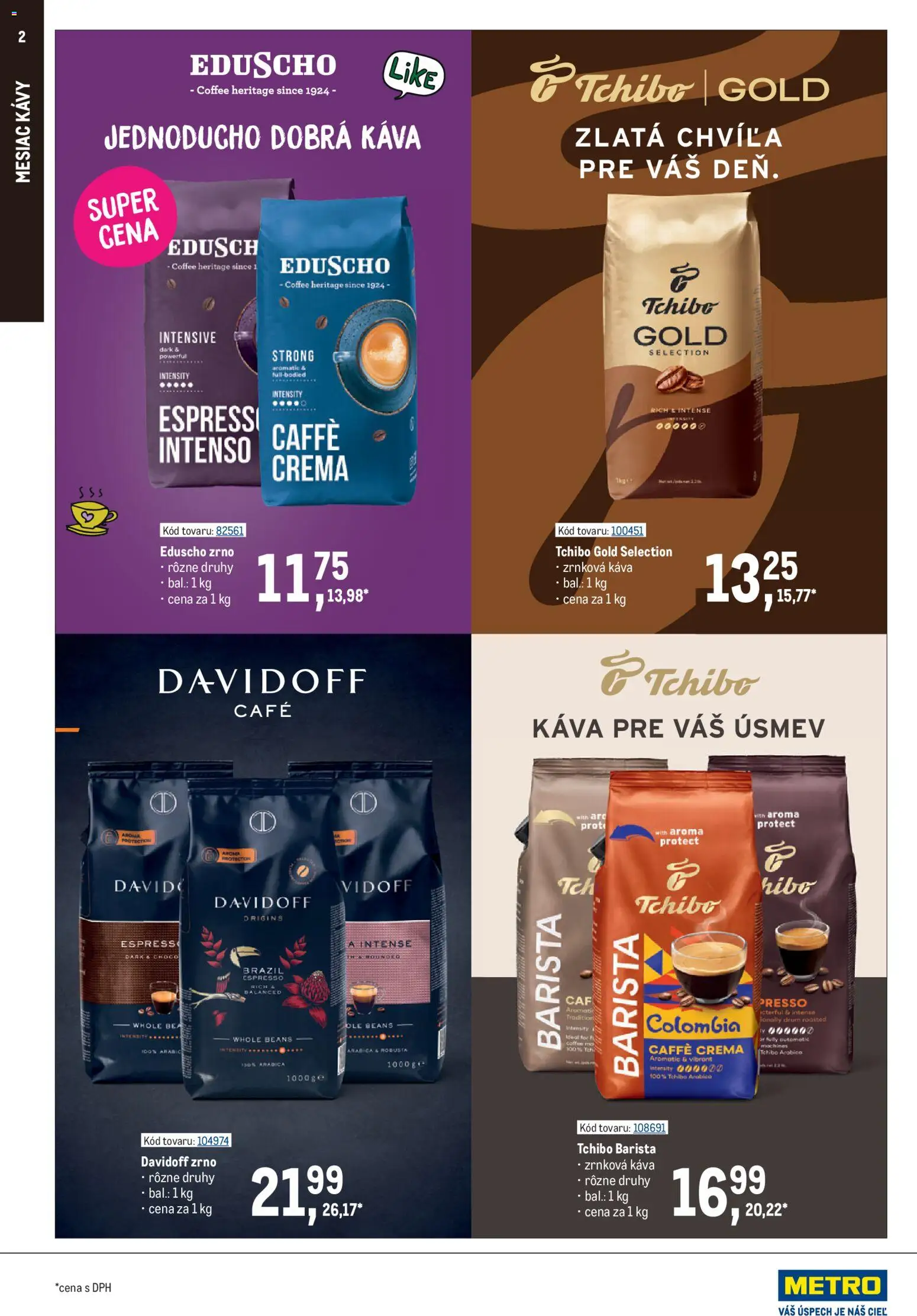 Nové Metro akcie – leták je platný od 09.09.2026 | Strana: 2 | Produkty: Davidoff, Káva, Barista, Zrnková káva