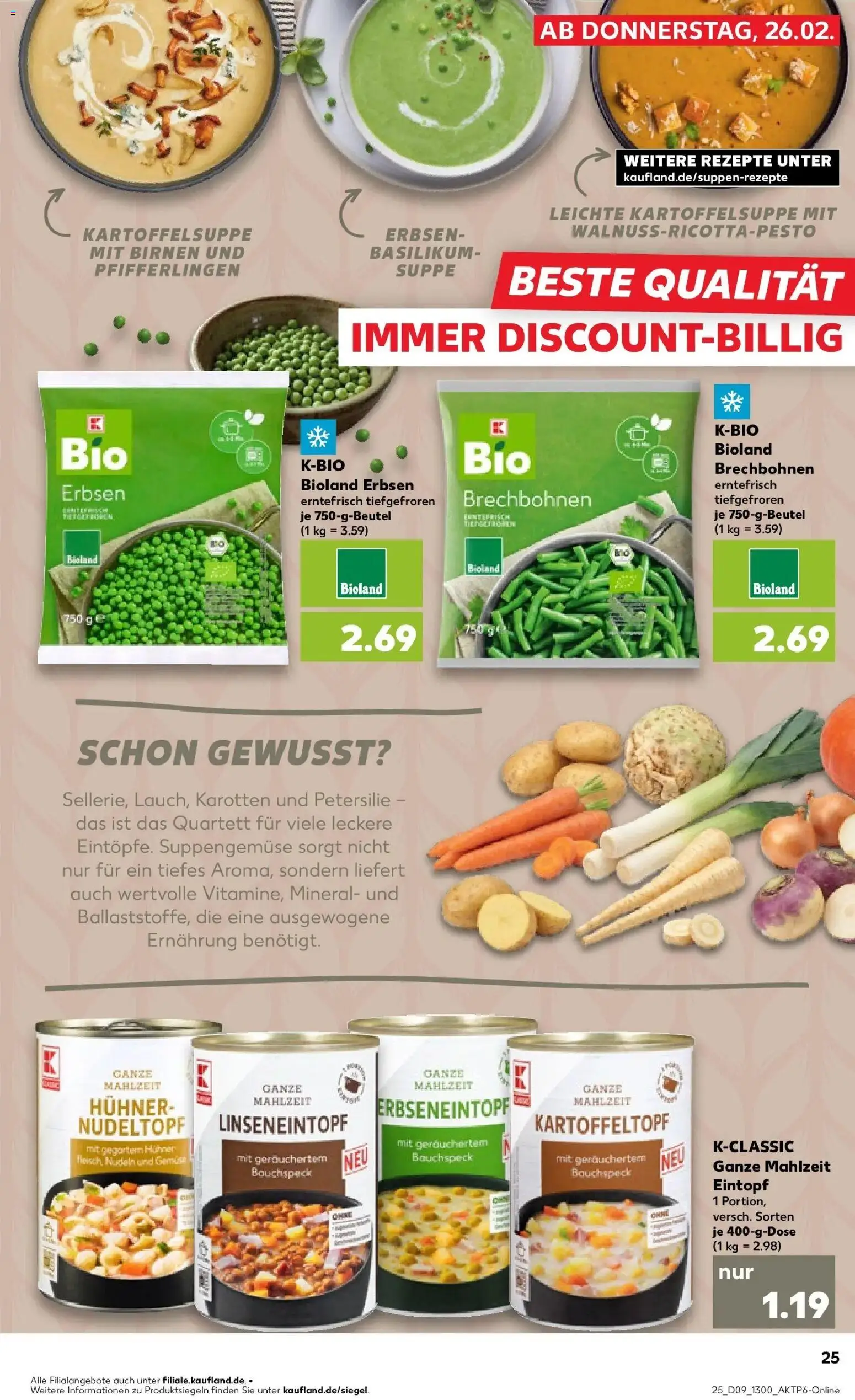 Kaufland prospekt Emmerich Am Rhein	 – gültig ab 26.02.2026 | Seite: 25 | Produkte: Gemüse, Petersilie, Nudeln, Erbsen