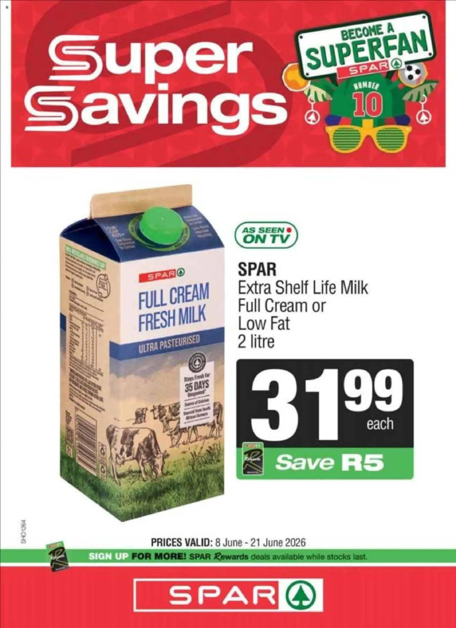 New Superspar catalogue – valid from 08.06.2026 | Page: 4 | Products: TV, Shelf, Milk, Cream