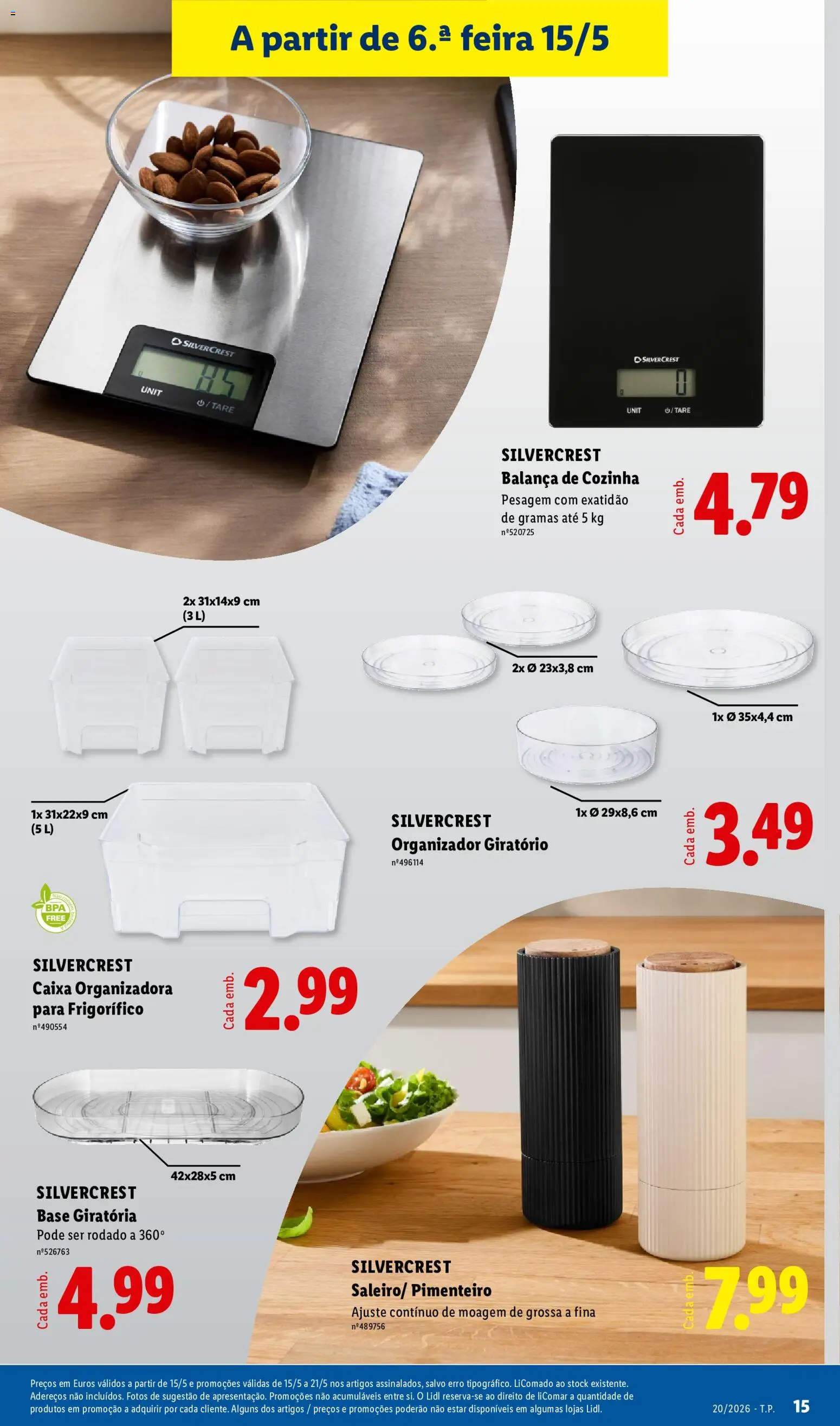 Lidl Novidades │ válido de 11.05.2026 | Página: 15 | Produtos: Balança de cozinha, Base, Caixa, Organizador