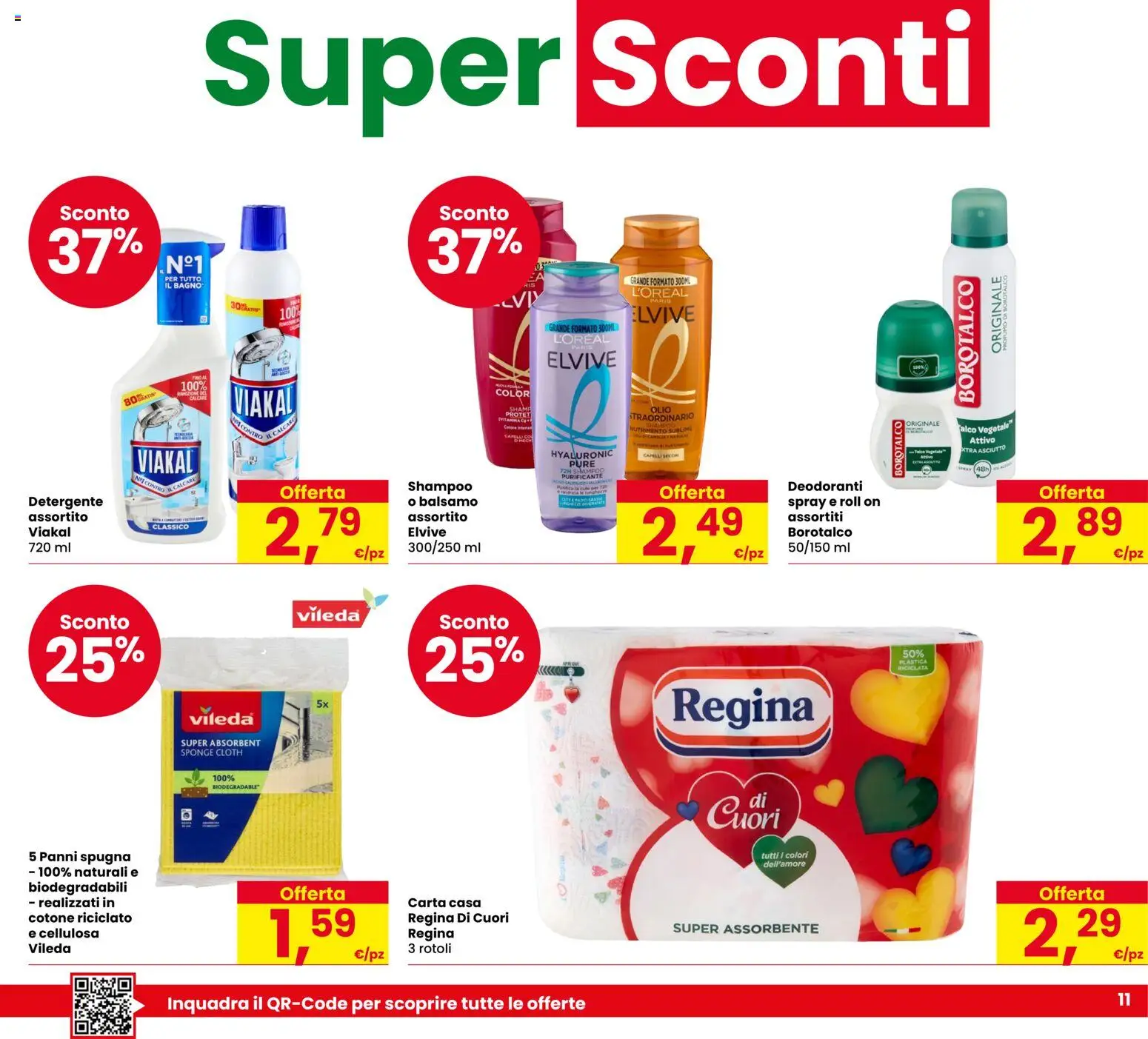 Volantino Despar del 17/09/2026 | Pagina: 11 | Prodotti: Spugna, Shampoo, Detergente, Talco