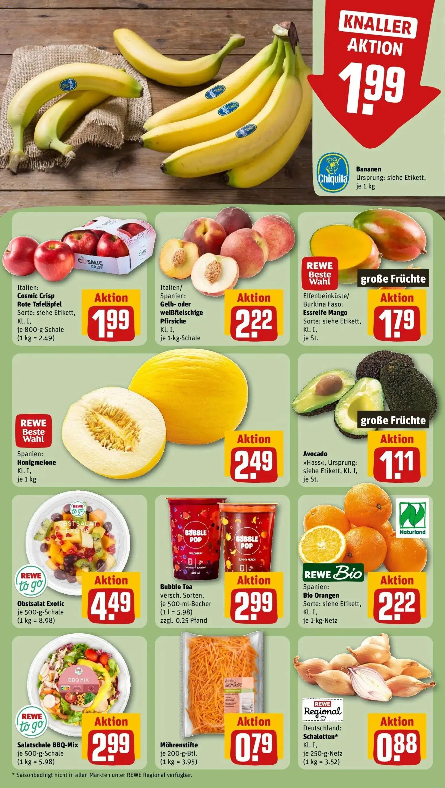 Rewe Prospekt Nettetal / Kaldenkirchen – gültig ab 01.06.2026 | Seite: 4 | Produkte: Bananen, Avocado, Gemüse, Mango