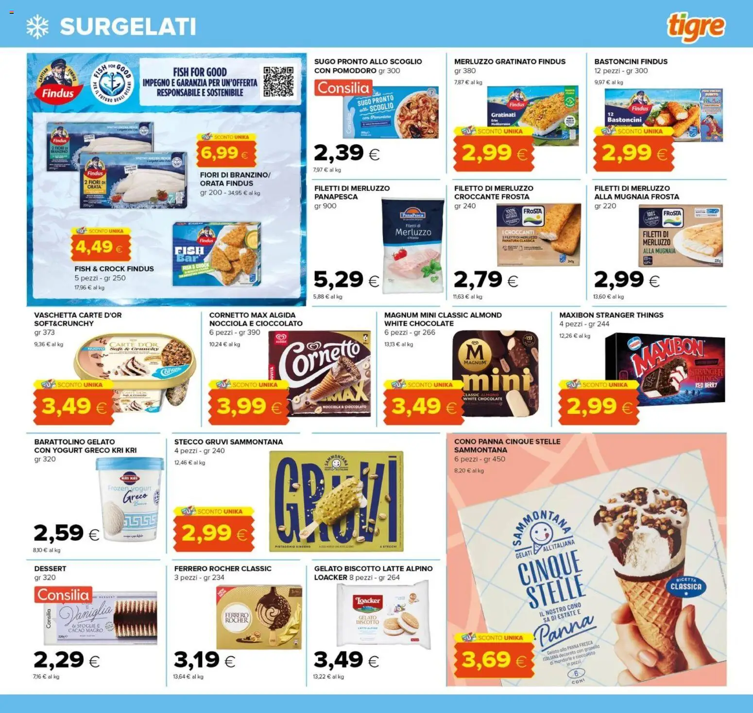 Volantino Tigre del 21.05.2026 | Pagina: 11 | Prodotti: Cornetto, Merluzzo, Mandorle, Cacao