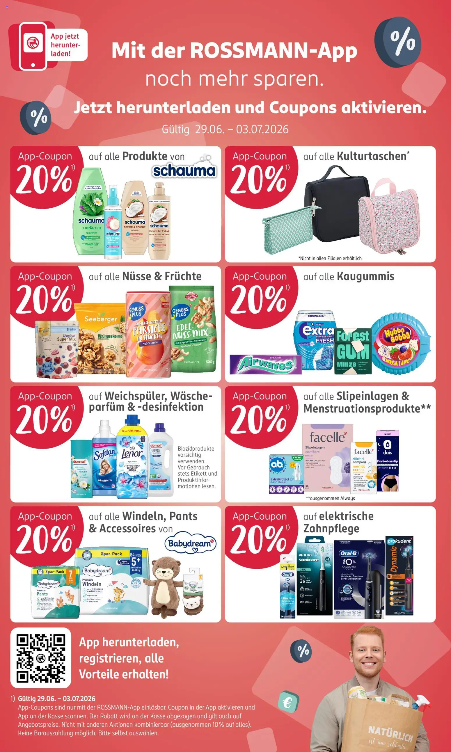 Rossmann Angebotsprospekt – gültig ab 29.06.2026 | Seite: 18 | Produkte: Lenor, Parfüm, Shampoo, Nüsse
