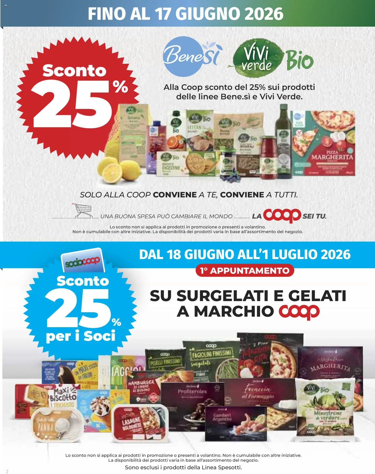 Volantino COOP del 11.06.2026 | Pagina: 2 | Prodotti: Minestrone, Verdure, Vino, Piselli