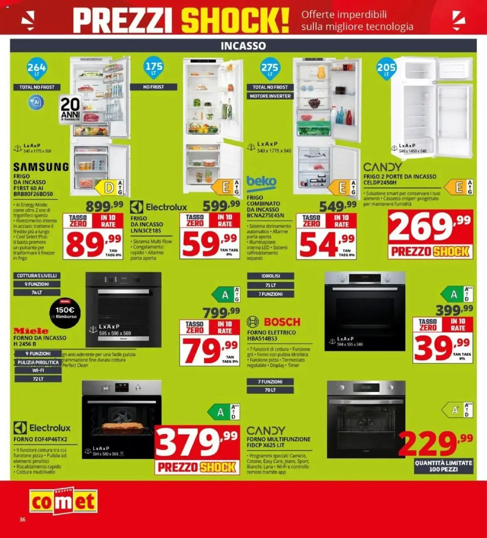 Volantino Comet del 23.04.2026 | Pagina: 36 | Prodotti: Frigorifero, Forno, Forno elettrico, Samsung