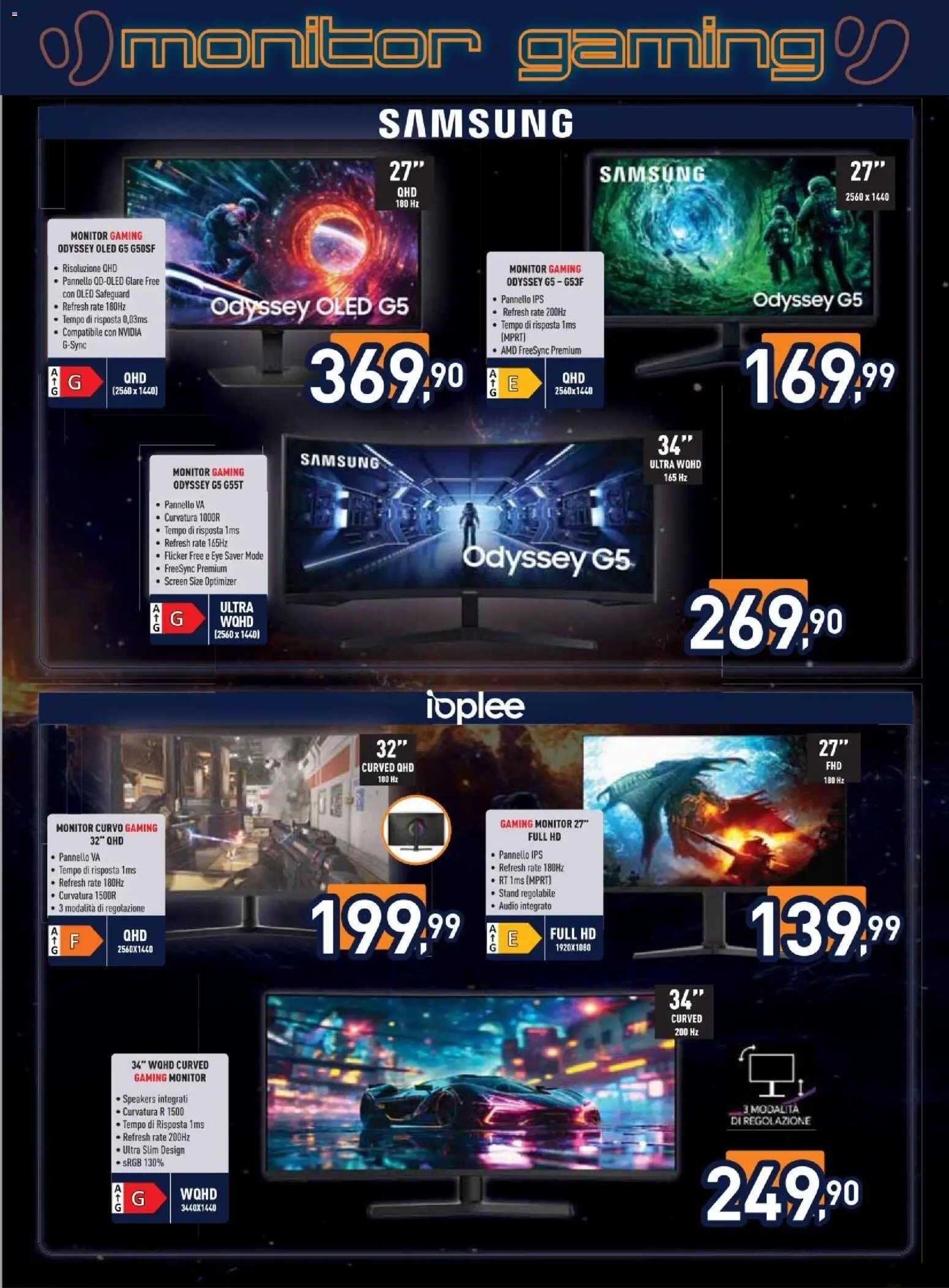Volantino Unieuro del 07/09/2026 | Pagina: 13 | Prodotti: Monitor, Audio, Samsung