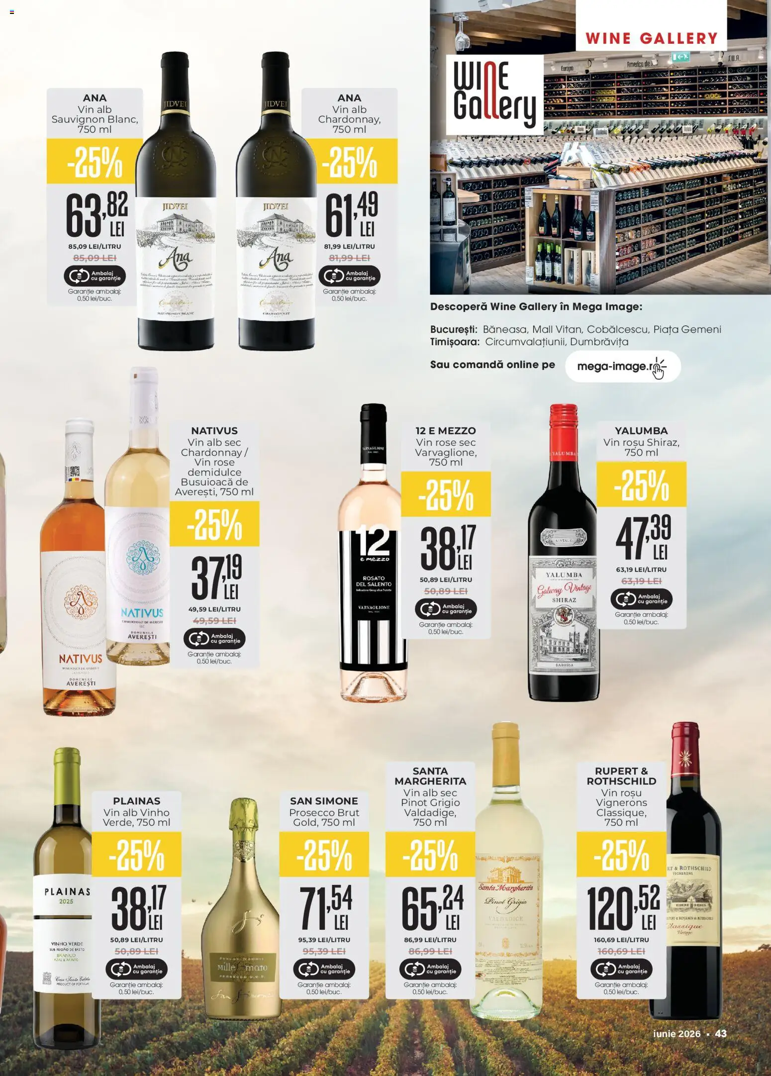 Noul catalog Mega Image – valabil de la 28.05.2026 | Pagină: 43 | Produse: Prosecco, Vin