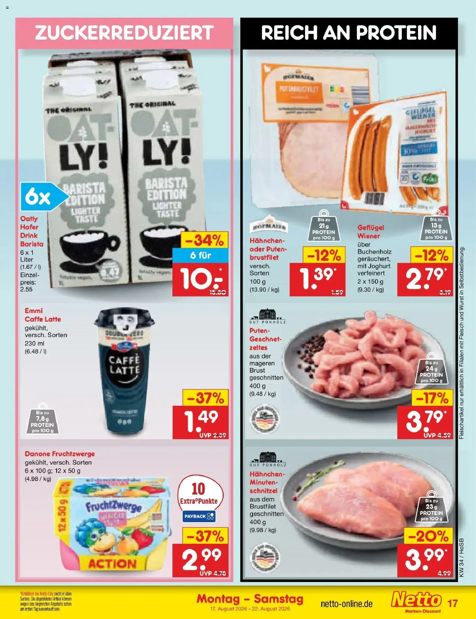 Netto Marken-Discount Prospekt Hannover – gültig ab 17.08.2026 | Seite: 23 | Produkte: Joghurt, Fruchtzwerge, Oatly, Fleisch