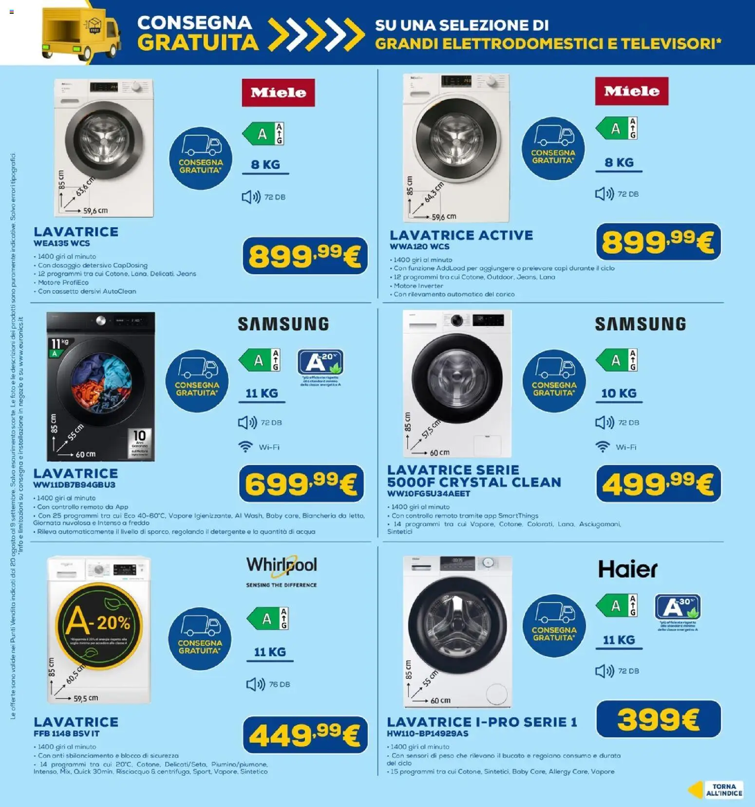 Volantino Euronics del 20/08/2026 | Pagina: 15 | Prodotti: Acqua, Lavatrice, The, Samsung