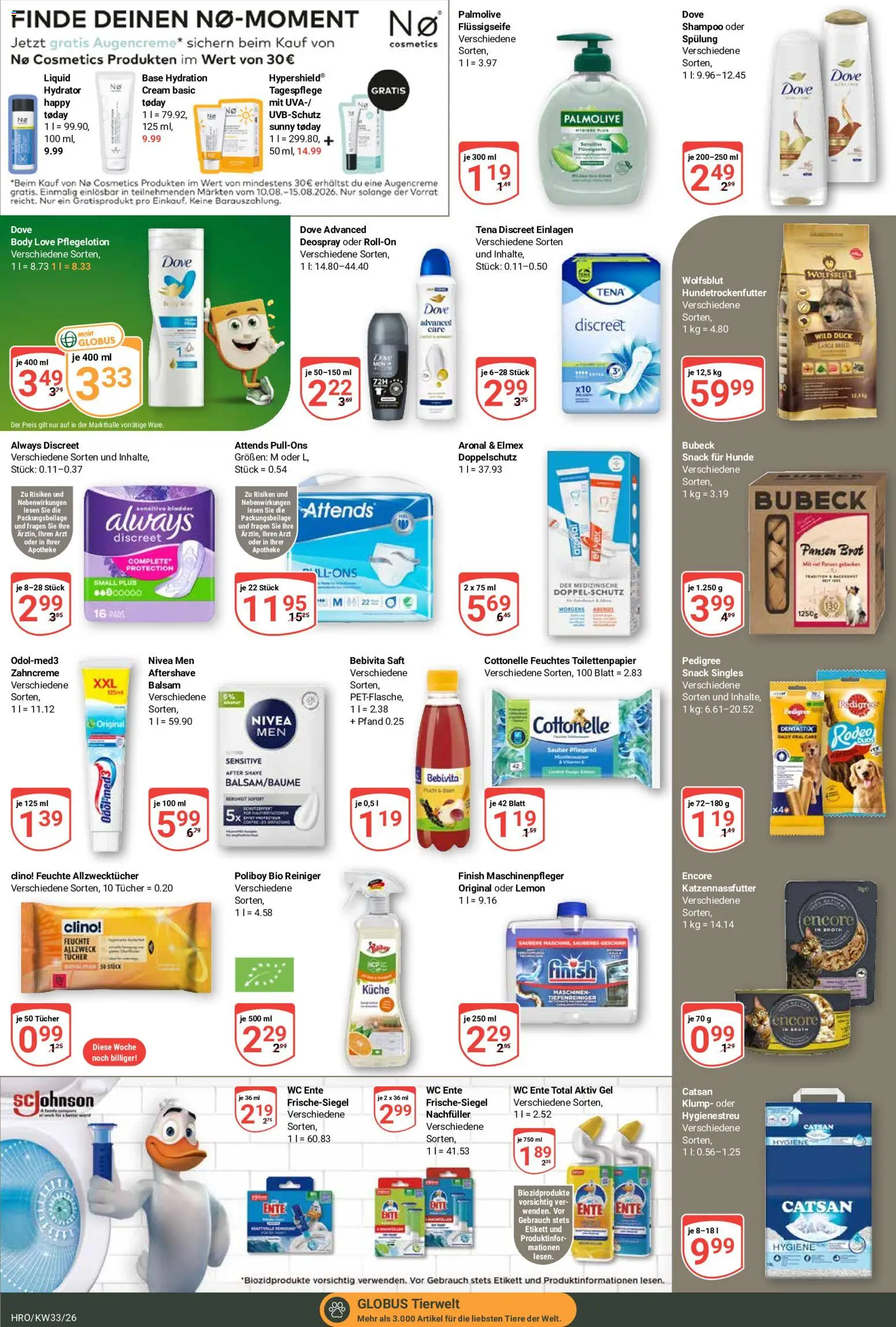 Globus Prospekt Roggentin/Rostock – gültig ab 10.08.2026 | Seite: 17 | Produkte: Deospray, Brot, Saft, Toilettenpapier