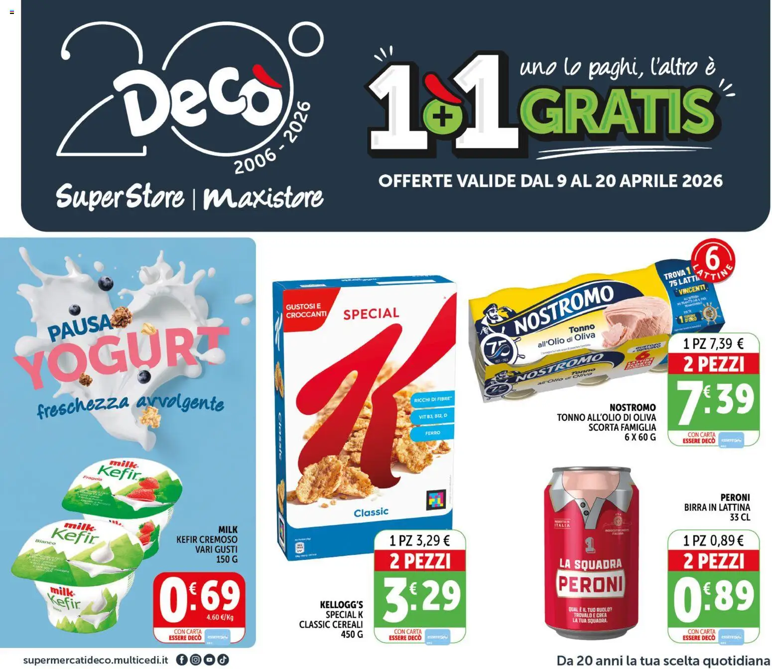 Volantino Decò del 09.04.2026 | Pagina: 1 | Prodotti: Yogurt, Birra, Olio, Olio di Oliva