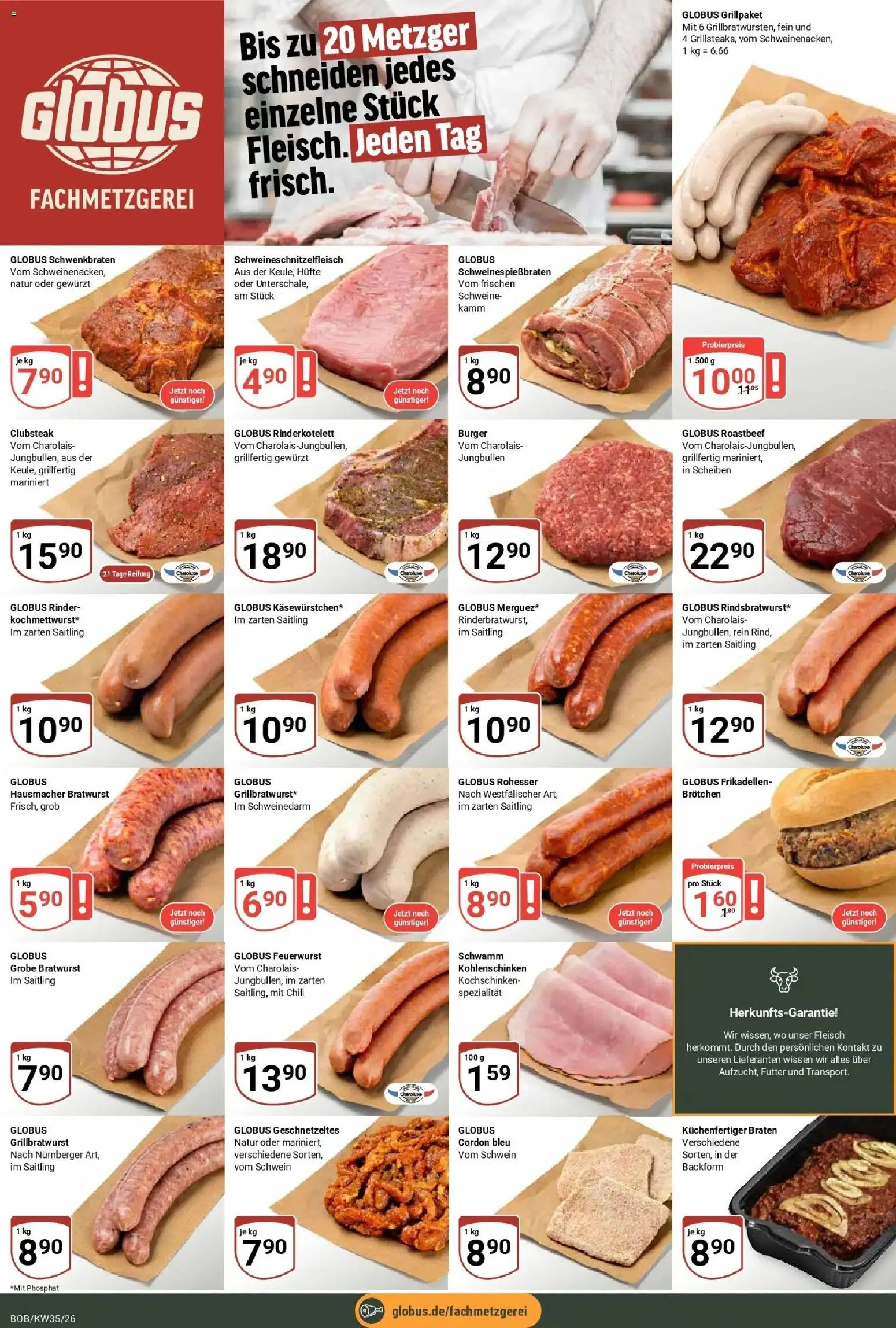 Globus Prospekt Bobenheim-Roxheim (ab 24.08.2026) » Angebote online | Seite: 10 | Produkte: Bratwurst, Burger, Chili, Fleisch