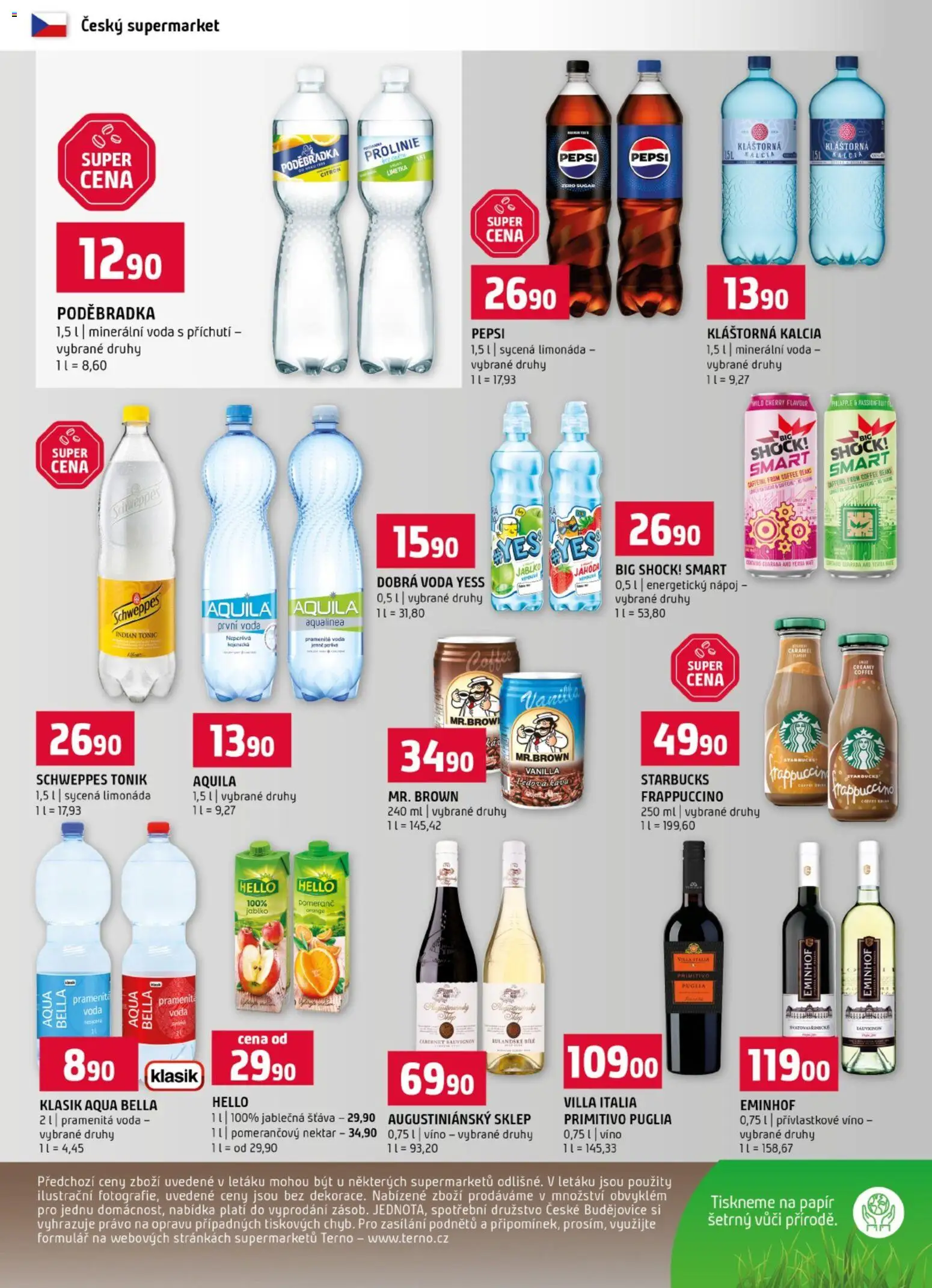 Terno leták od 01.07.2026 | Strana: 12 | Produkty: Voda, Víno, Poděbradka, Aquila