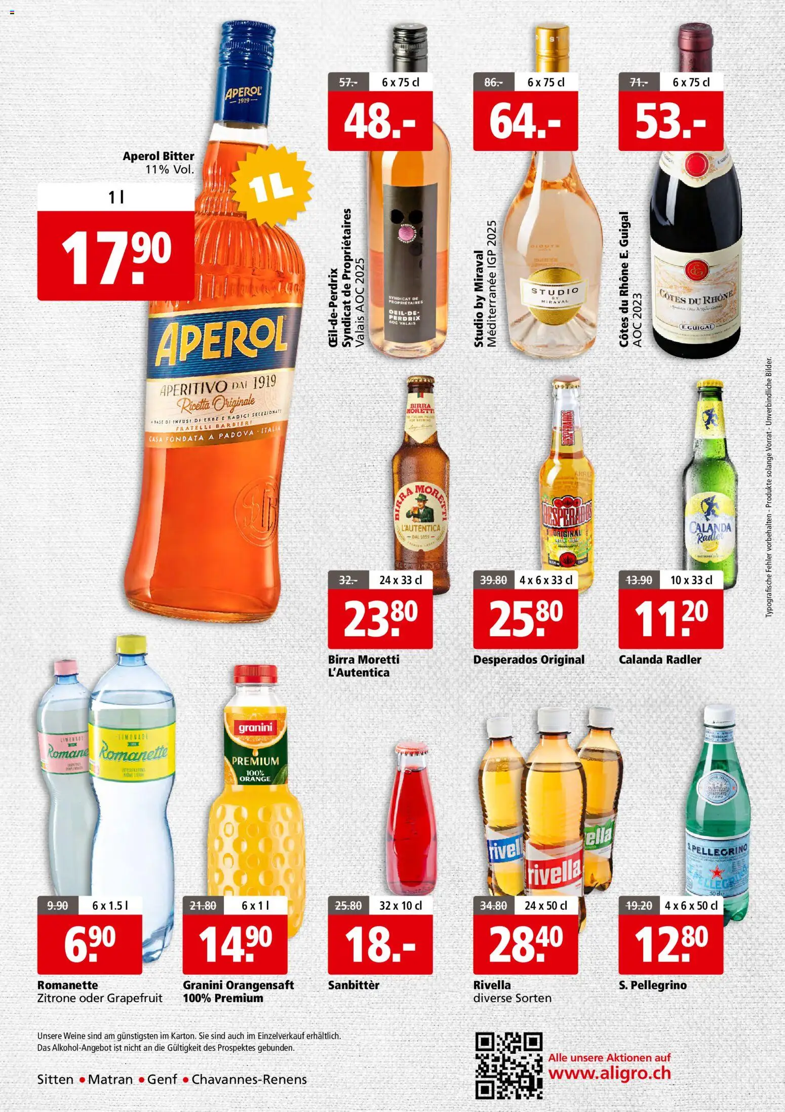 Aligro aktionen Business Chavannes, Matran, Genf, Sitten – gültig ab 15.06.2026 | Seite: 4 | Produkte: Limonade, Orangensaft, Grapefruit, Zitrone