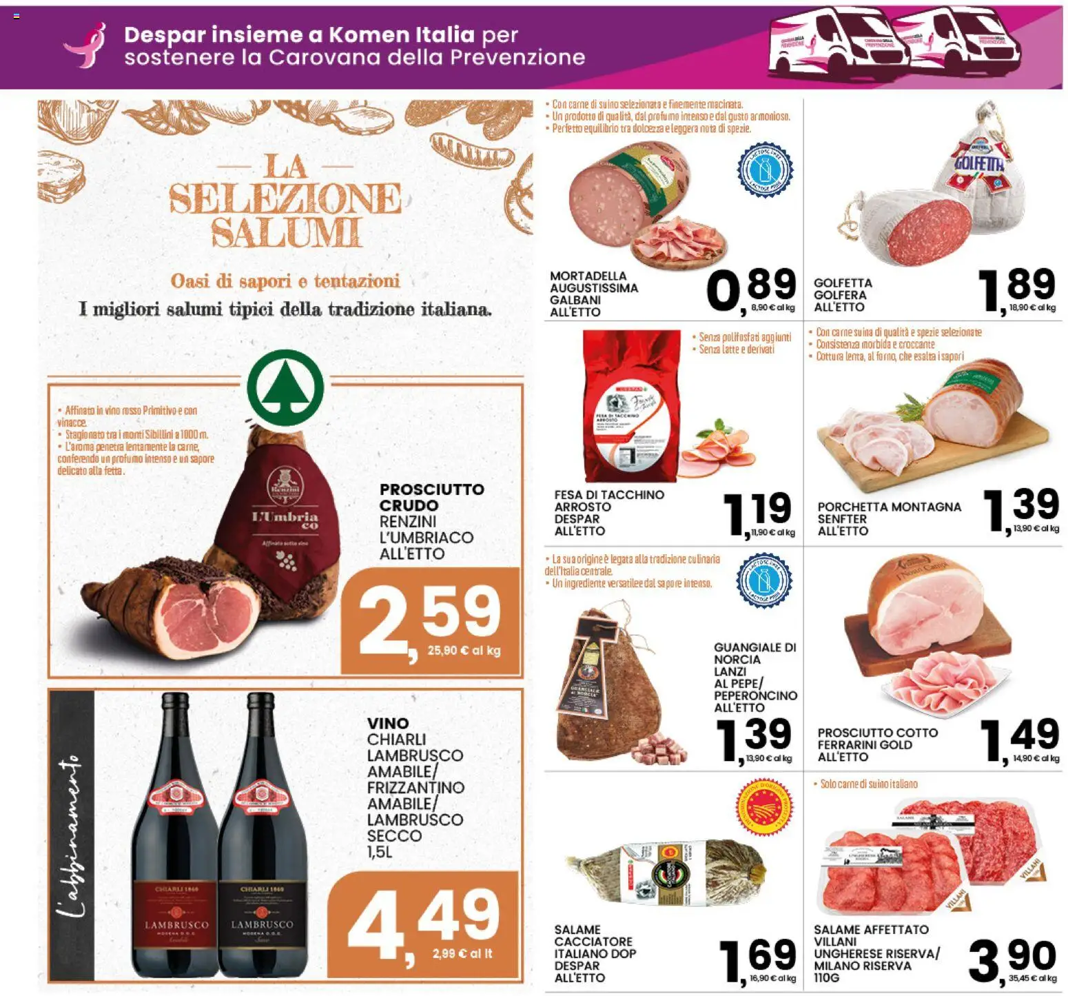 Volantino Interspar del 12/10/2026 | Pagina: 11 | Prodotti: Prosciutto Crudo, Tacchino, Vino, Carne