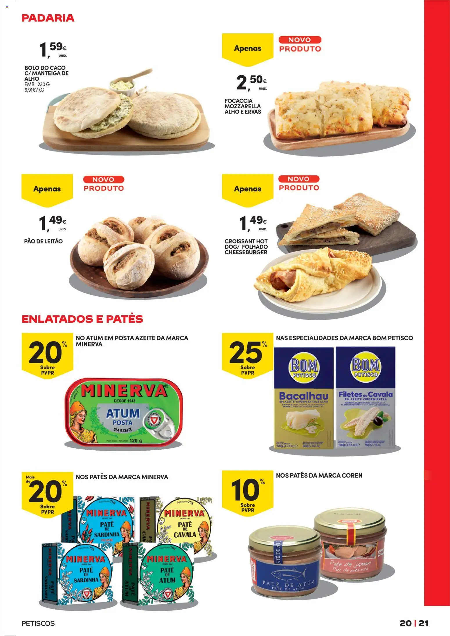 Continente Cervejas e Mariscos │ válido de 19.05.2026 | Página: 21 | Produtos: Atum, Azeite, Bacalhau, Presunto