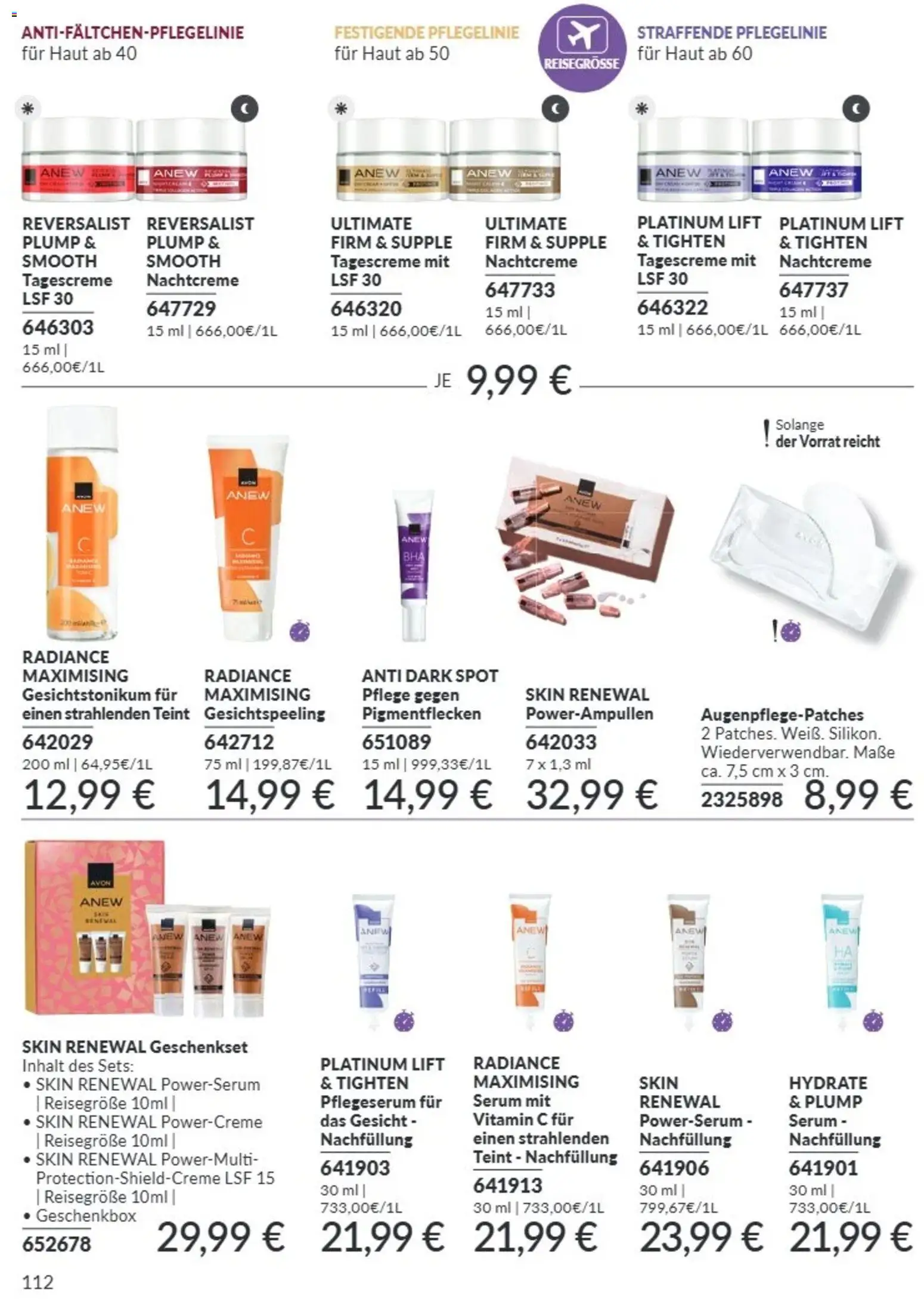 AVON Katalog August 2026 – gültig ab 08.08.2026 | Seite: 112 | Produkte: Serum, Tagescreme, Nachtcreme