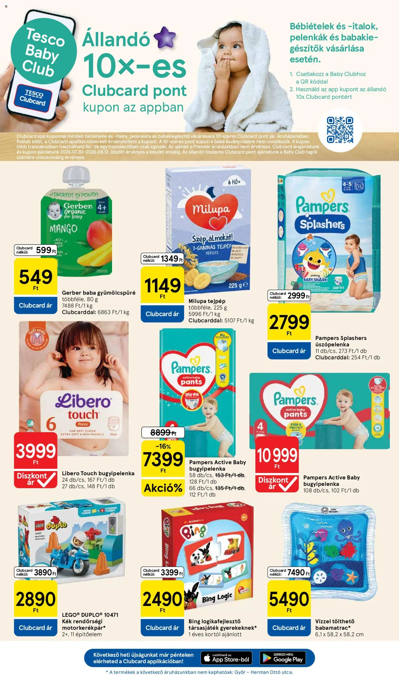 Tesco akciós ujság - amely érvényes a következő dátumtól: 2026.07.30. | Oldal: 5 | Termékek: Pampers, Duplo, Társasjáték, Mangó