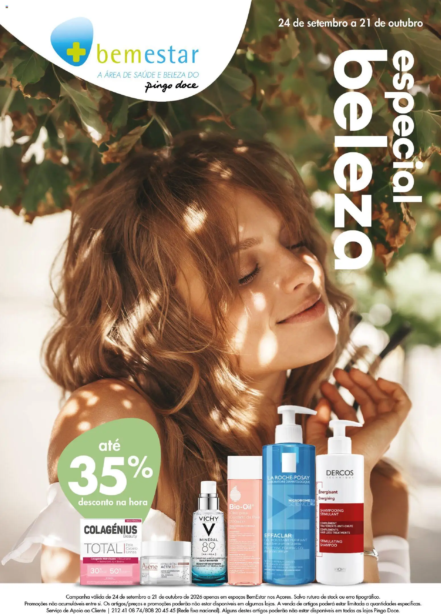 Pingo Doce folheto Bem Estar Especial Beleza Açores │ válido de 24/09/2026 | Página: 1 | Produtos: Shampoo, Óleo