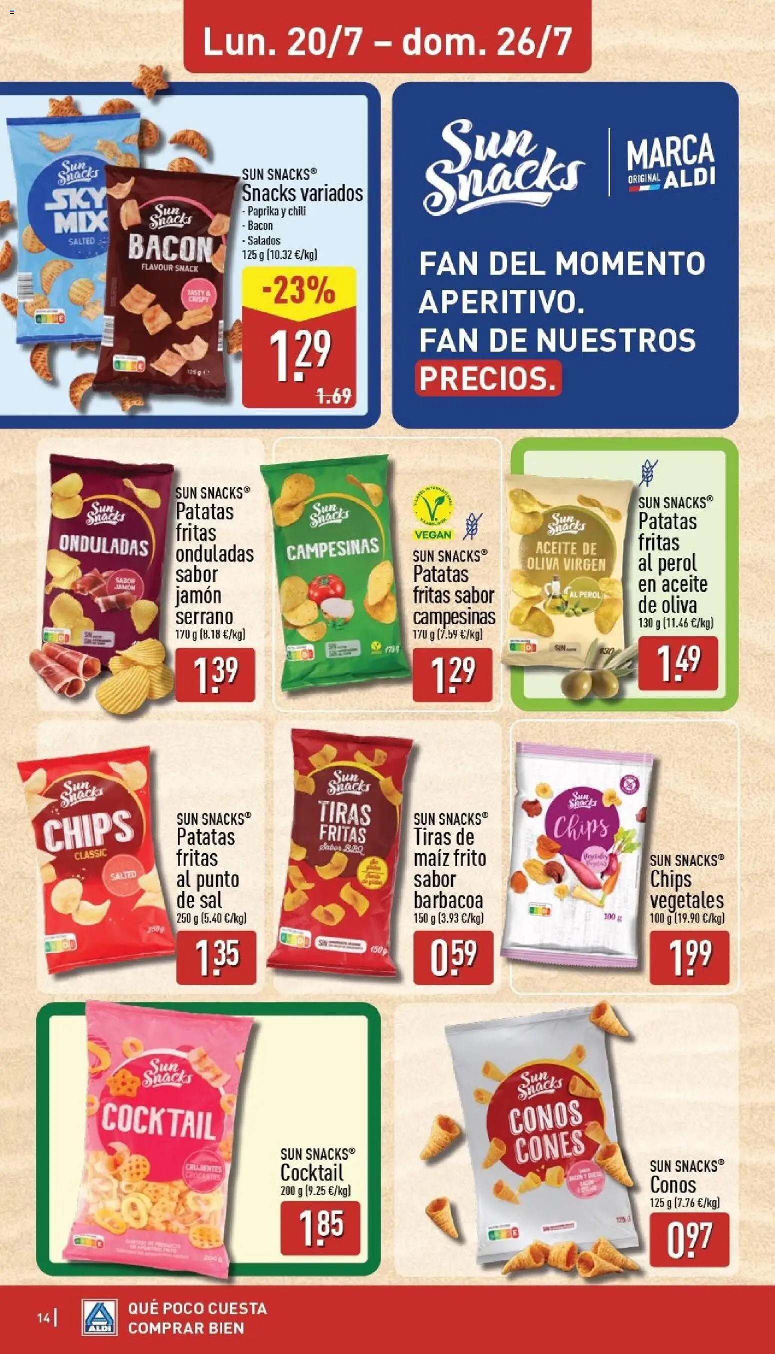 Aldi folleto Canarias │ válido desde el 20/07/2026 | Página: 14 | Productos: Jamón serrano, Aceite, Jamón, Aceite de oliva