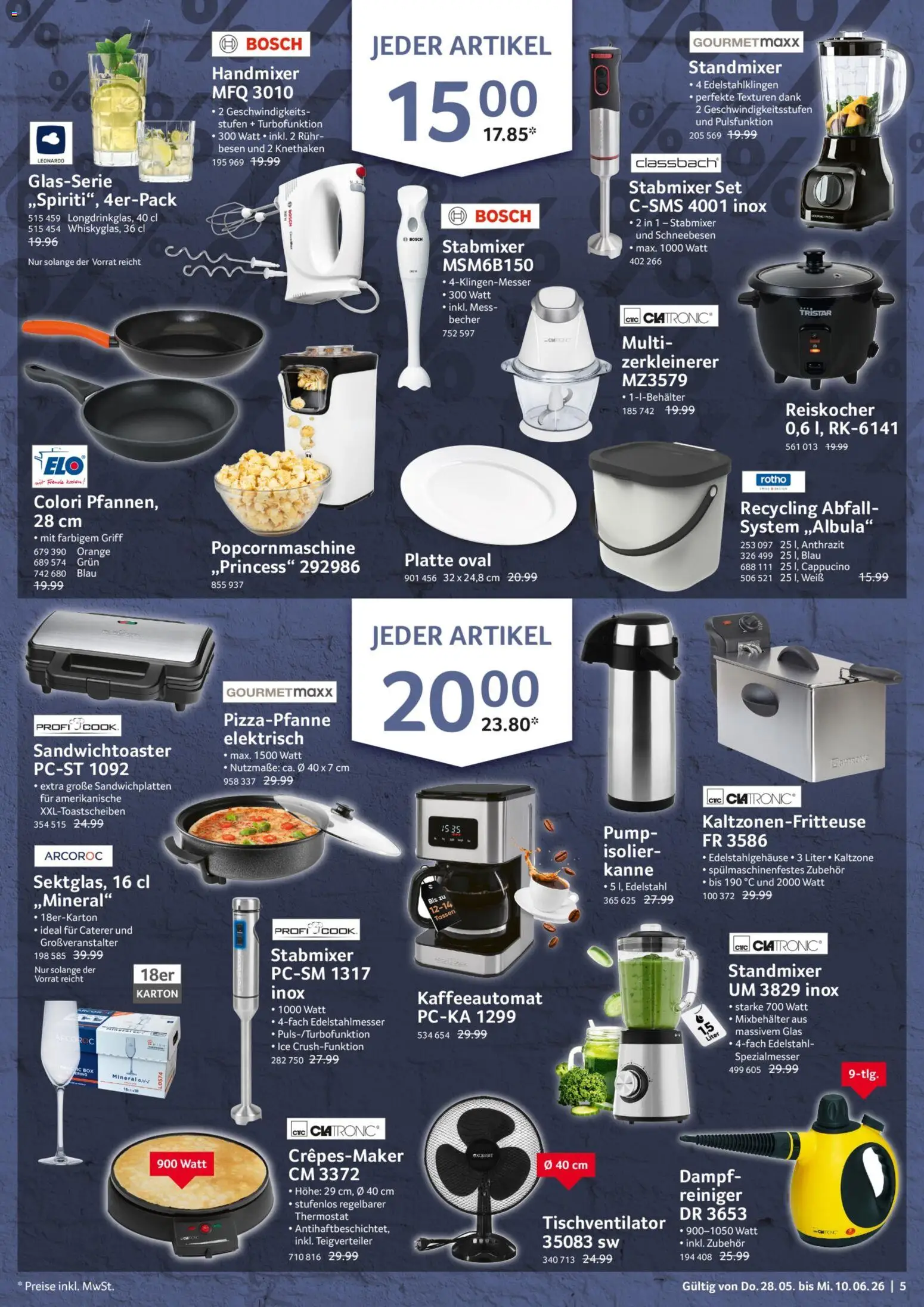 Selgros Haushalt Sonderverkauf – gültig ab 28.05.2026 | Seite: 5 | Produkte: Bosch, Box, Handmixer, Stabmixer
