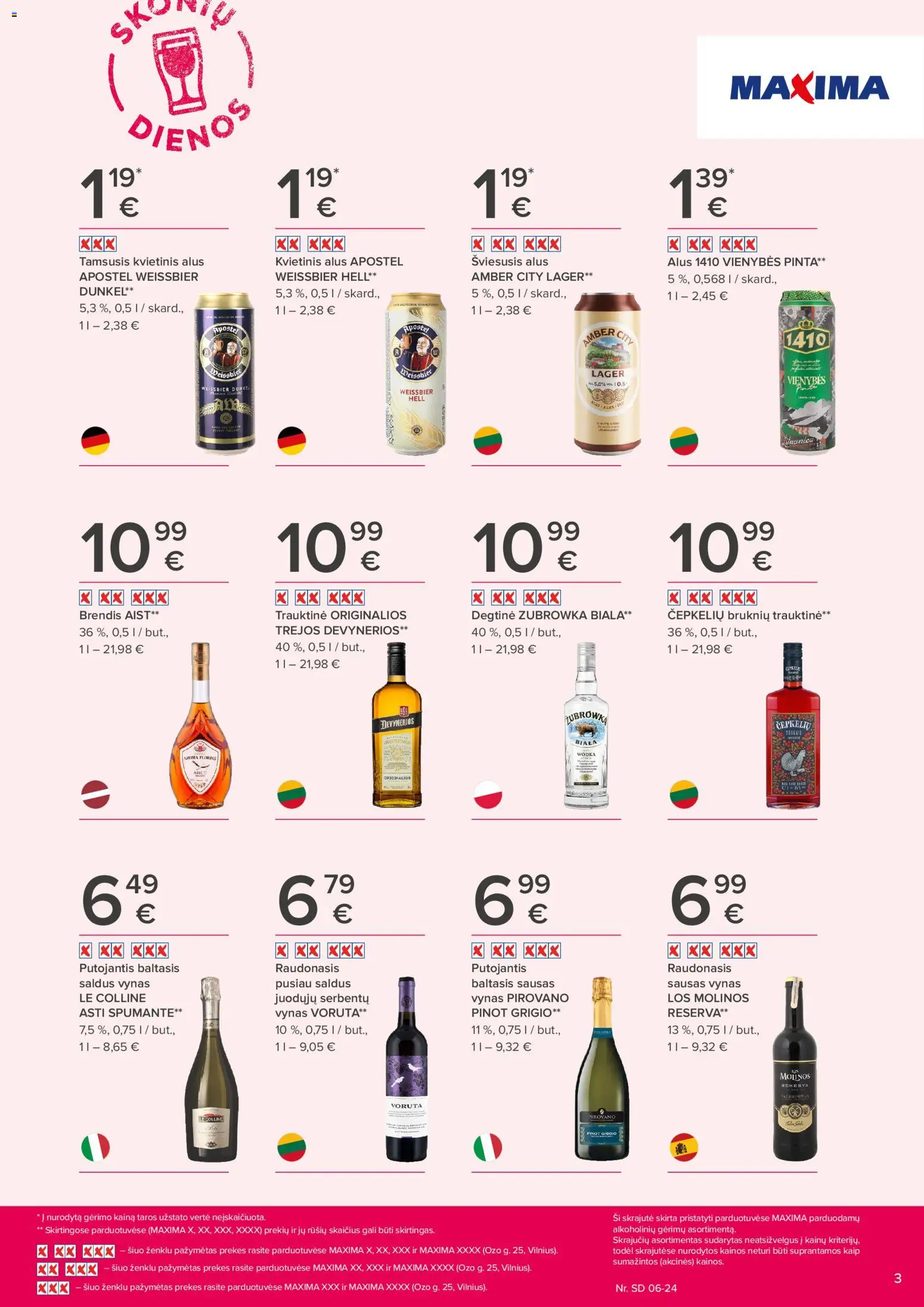 MAXIMA akcijos nuo 11.06.2026 | Puslapis: 3 | Prekių: Degtinė, Vynas, Alus