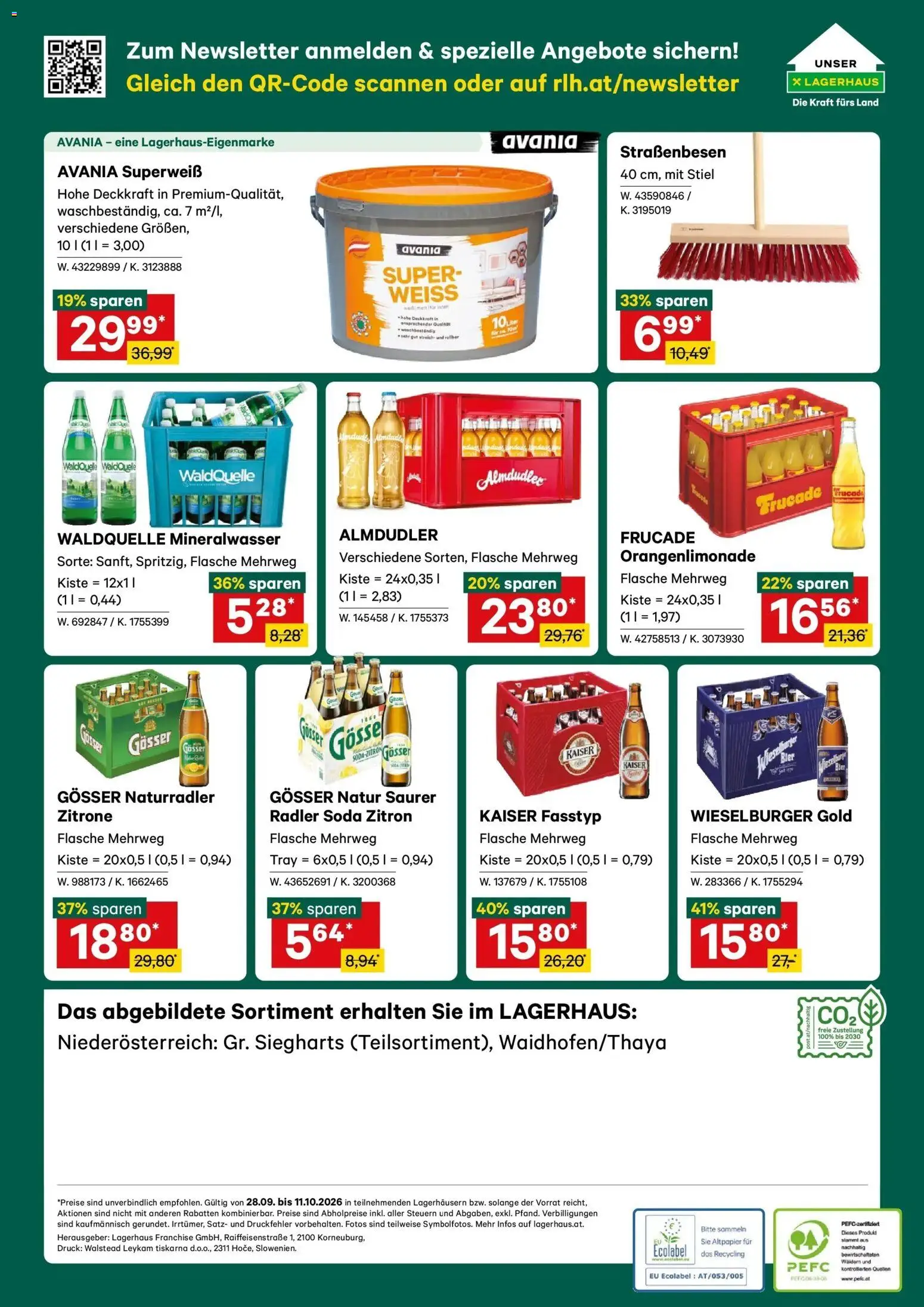Lagerhaus - Wochen Angebote gültig ab 28.09.2026 | Seite: 6 | Produkte: Zitrone, Mineralwasser, Radler, Bier