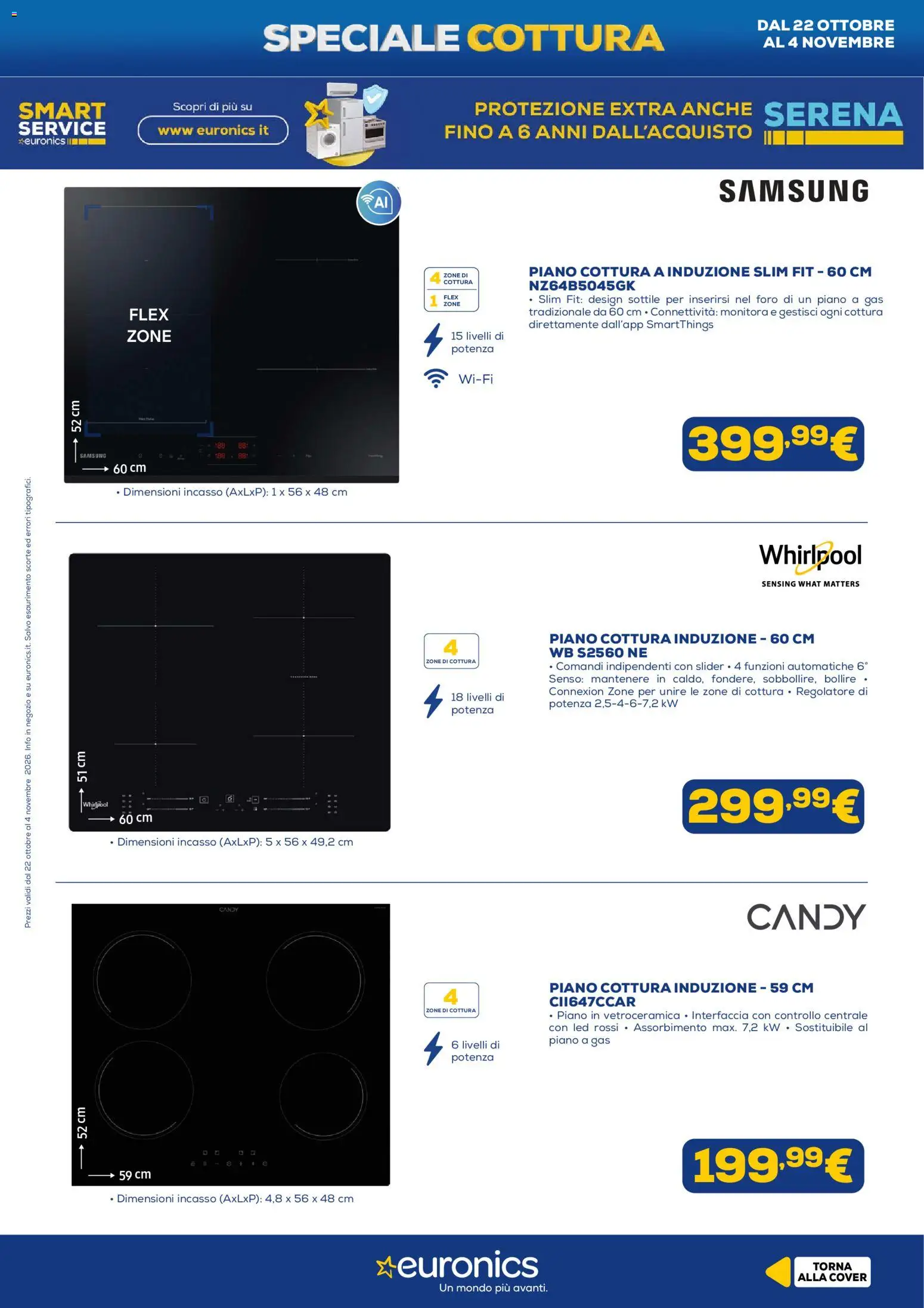 Volantino Euronics del 22/10/2026 | Pagina: 10 | Prodotti: Piano cottura a induzione, Piano cottura, Piano cottura induzione, Samsung