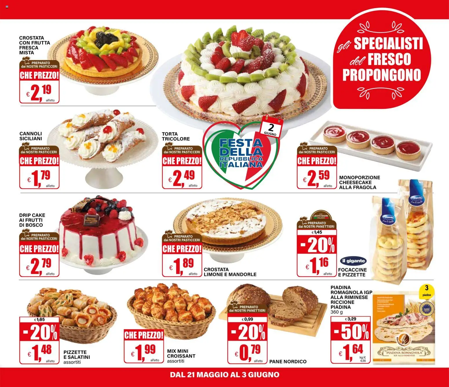 Volantino Il Gigante del 21.05.2026 | Pagina: 29 | Prodotti: Pane, Limone, Piadina, Torta