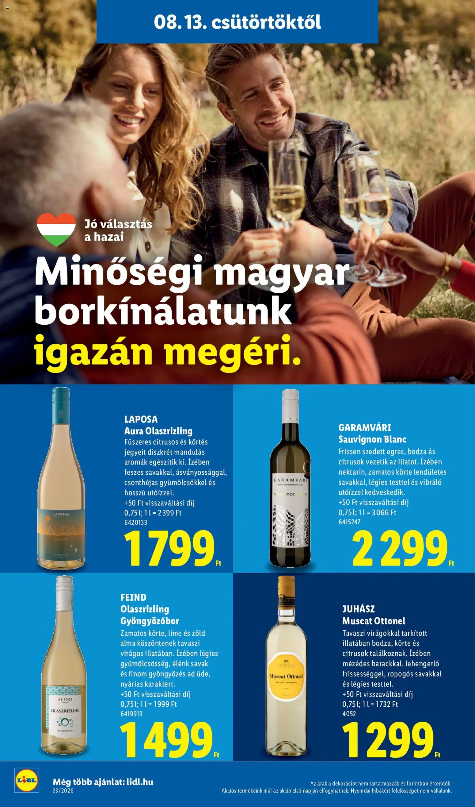 Lidl akciós ujság - amely érvényes a következő dátumtól: 2026.08.13. | Oldal: 22 | Termékek: Lime, Körte, Gyöngyözőbor, Alma