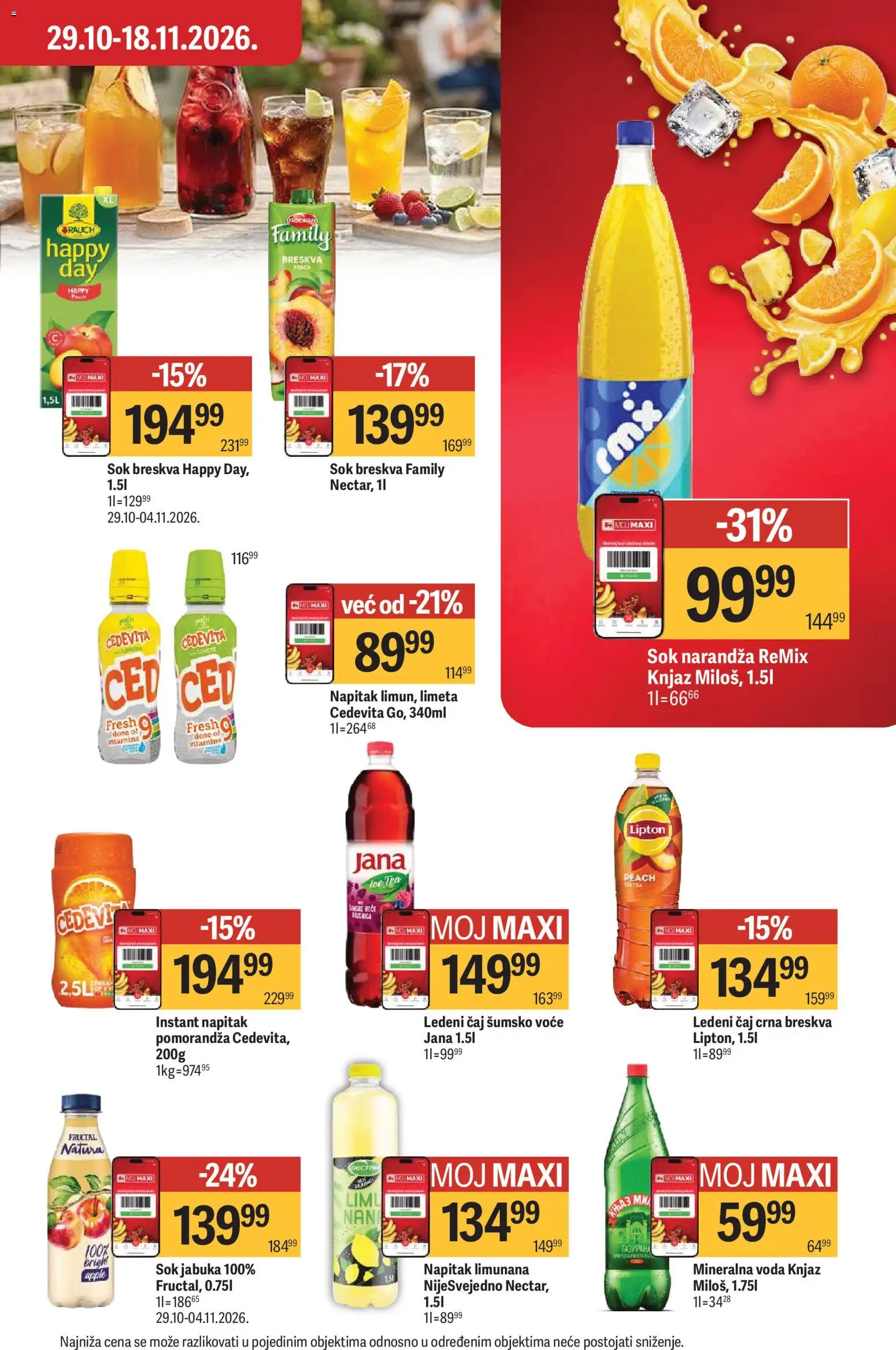 Maxi katalog - važi od 29.10.2026 | Strana: 37 | Proizvode: Limeta, Voda, Pomorandza, Breskva