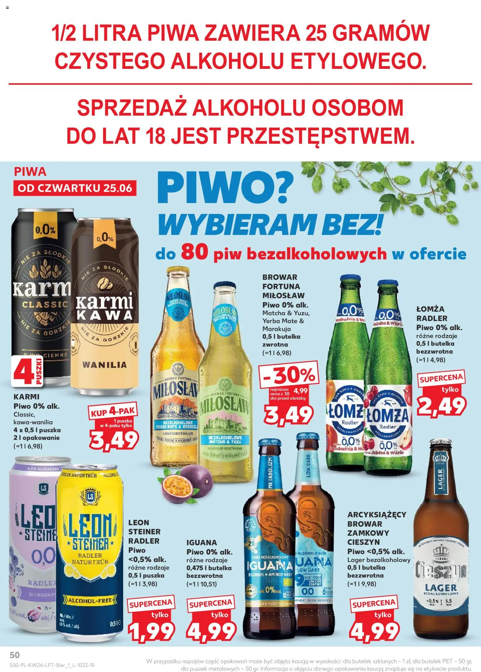Kaufland Polsko leták od 25.06.2026 | Strana: 50 | Produkty: Yerba mate, Radler, Matcha, Marakuja